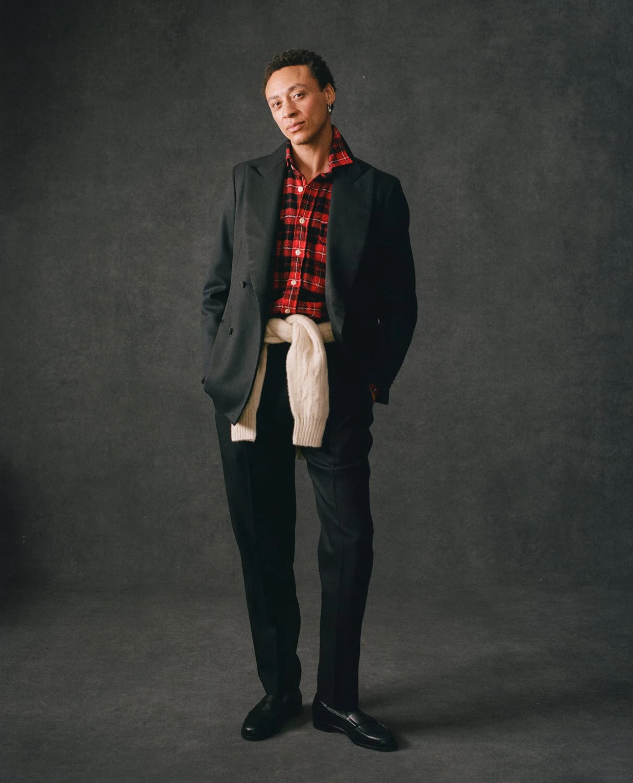 Black Barathea Wool Dinner Trousers - Image 7