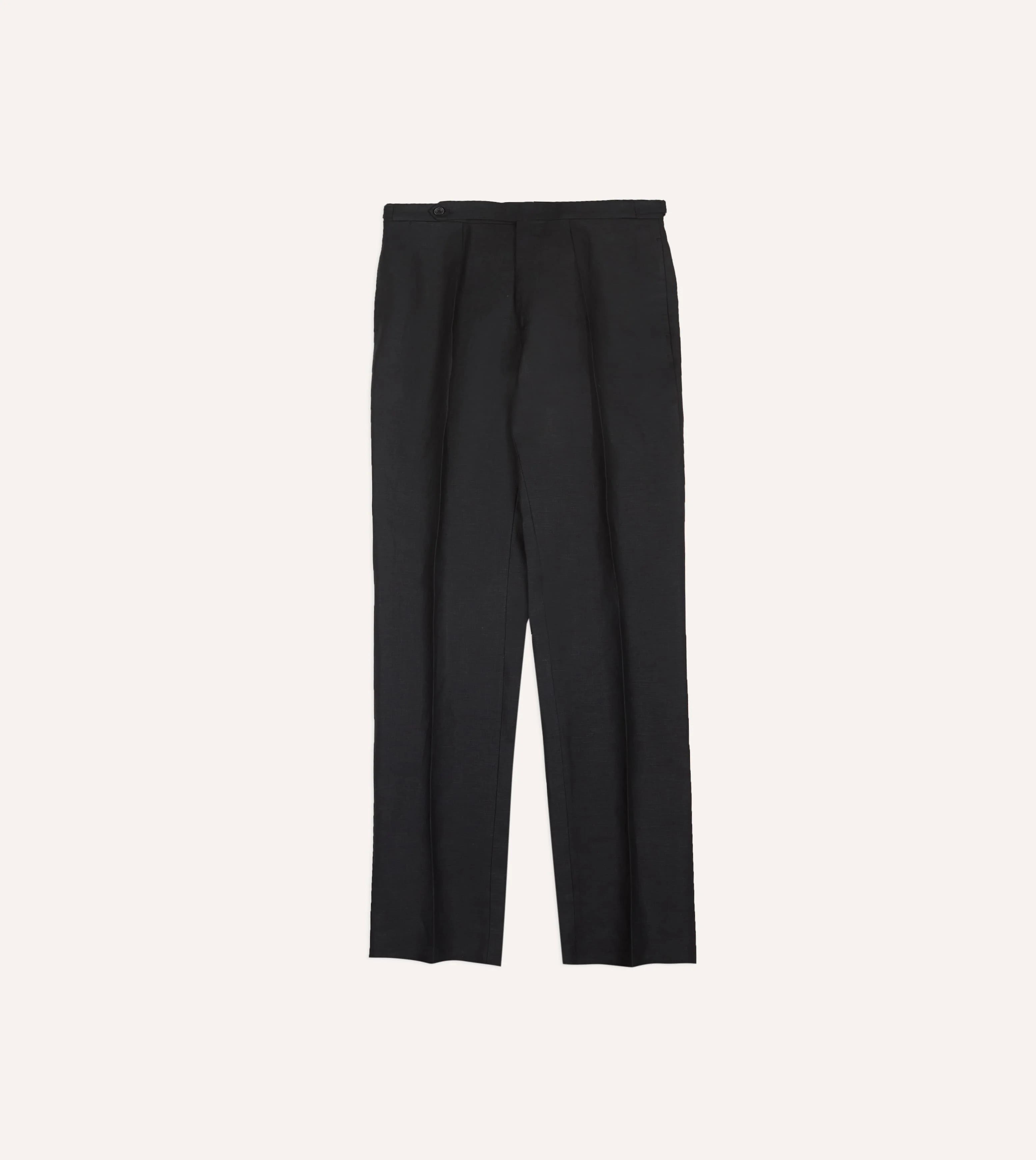Black Irish Linen Single Pleat Trouser - Image 3