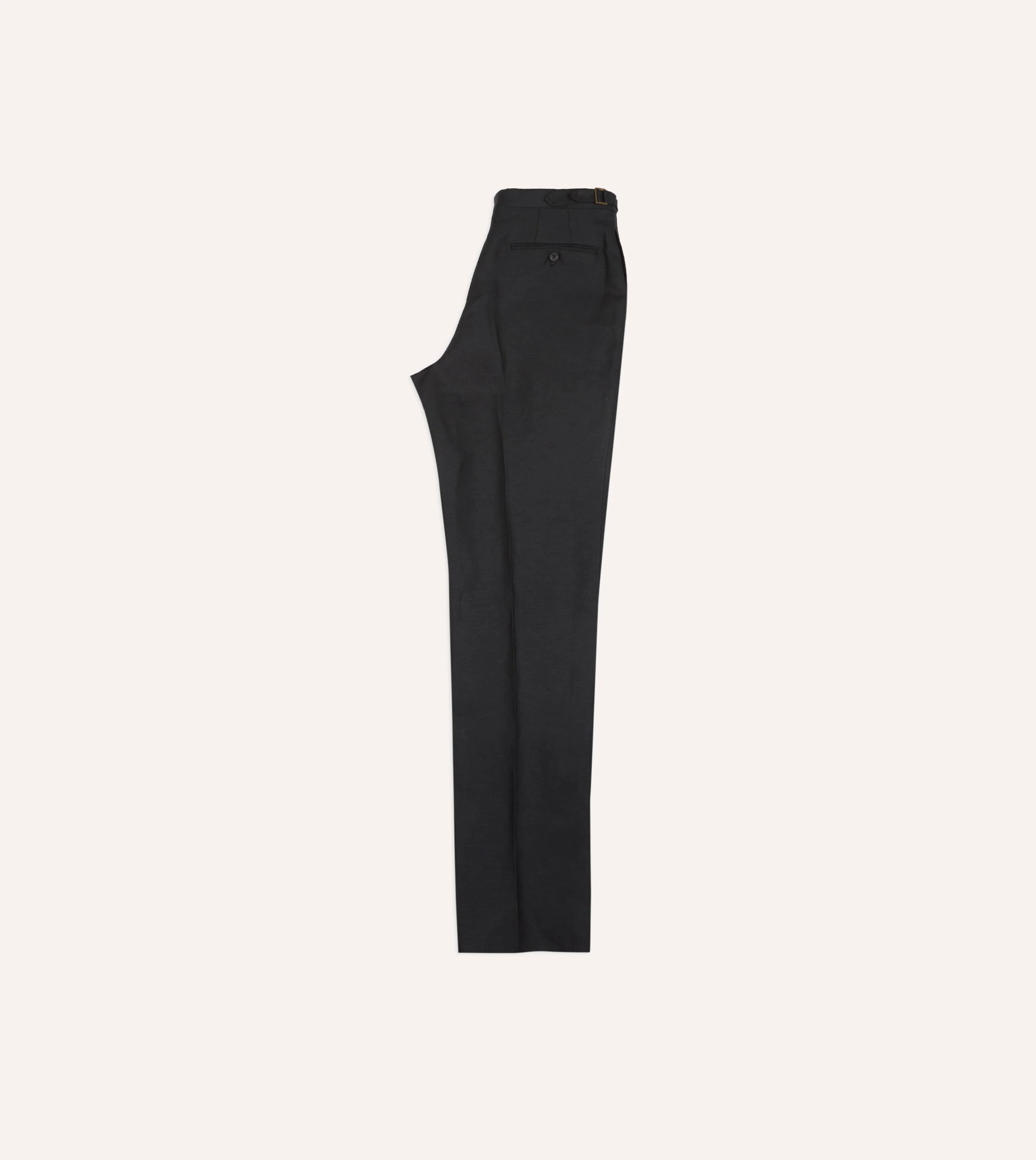 Black Irish Linen Single Pleat Trouser - Image 6