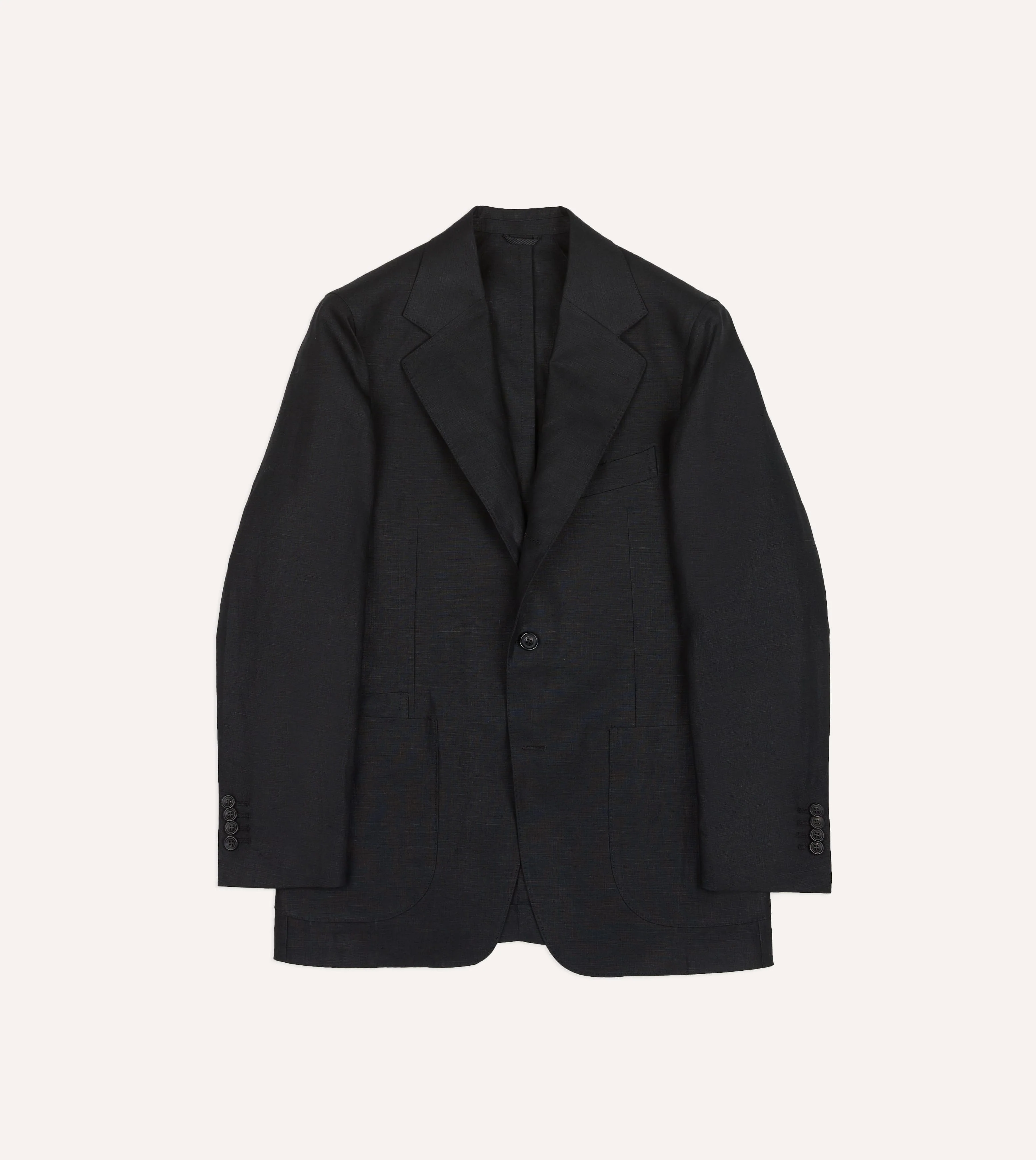 Black Irish Linen Tailored Jacket