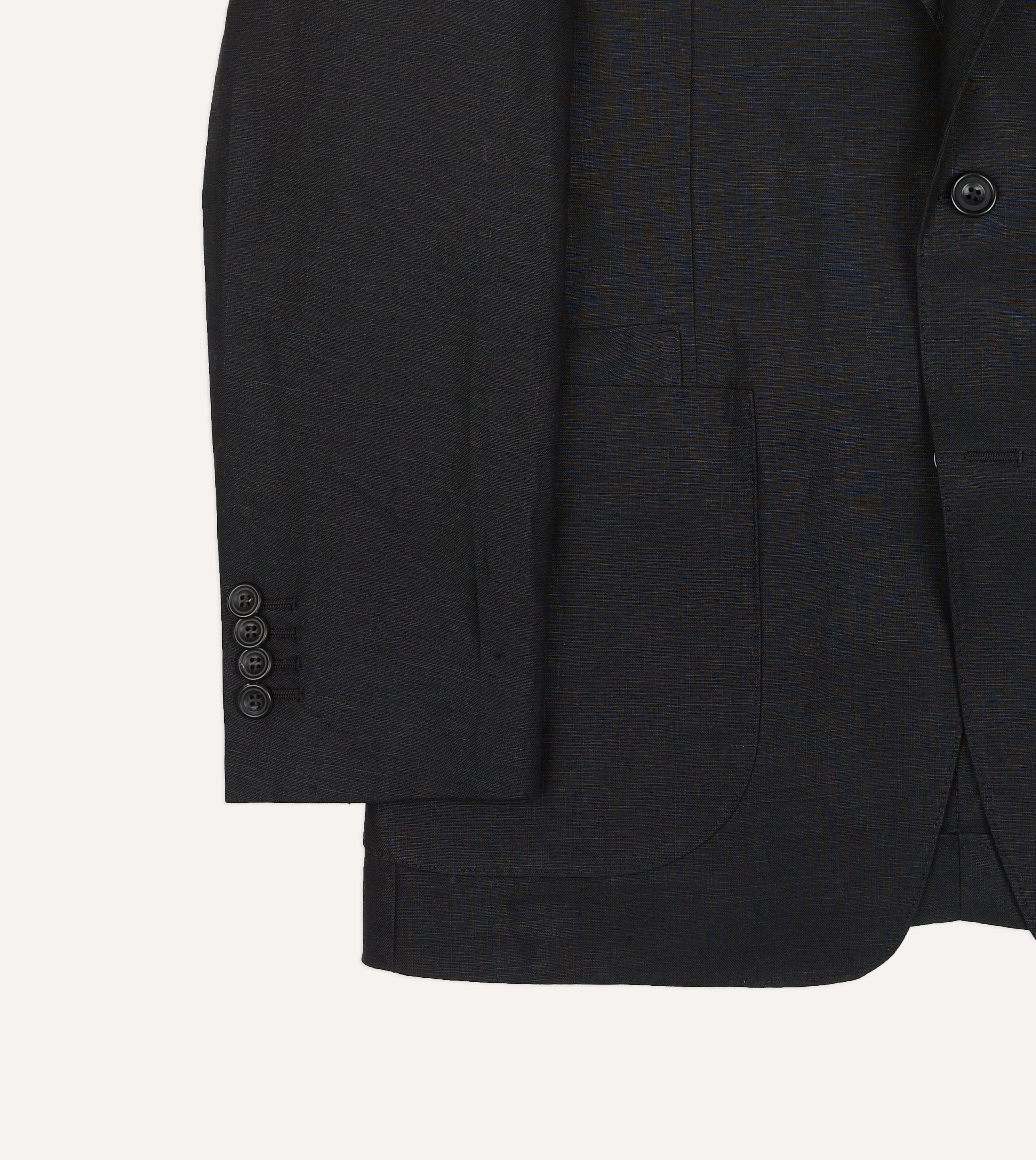 Black Irish Linen Tailored Jacket - Image 6