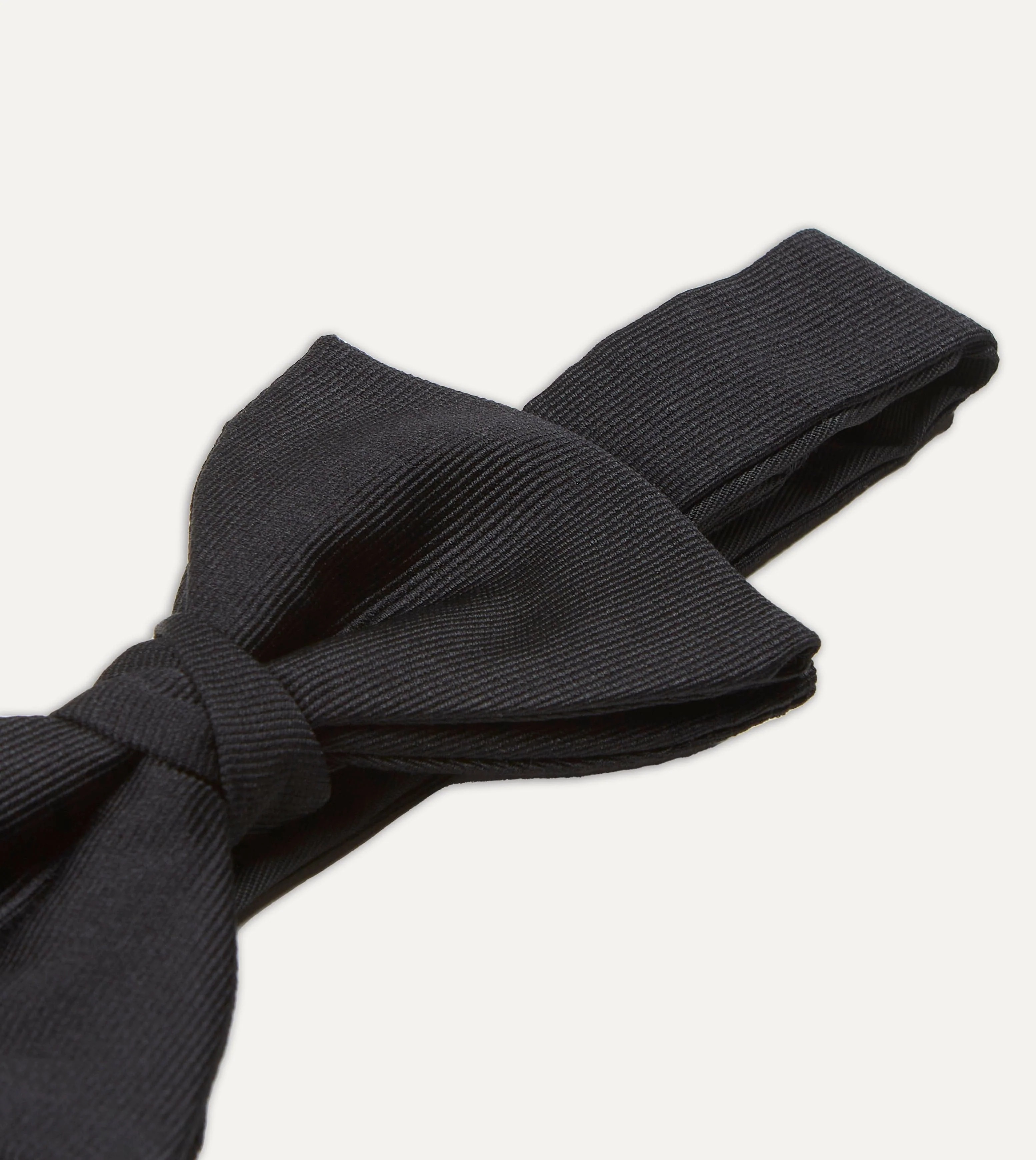 Black Pre-Tied Silk-Faille Bow Tie - Image 2