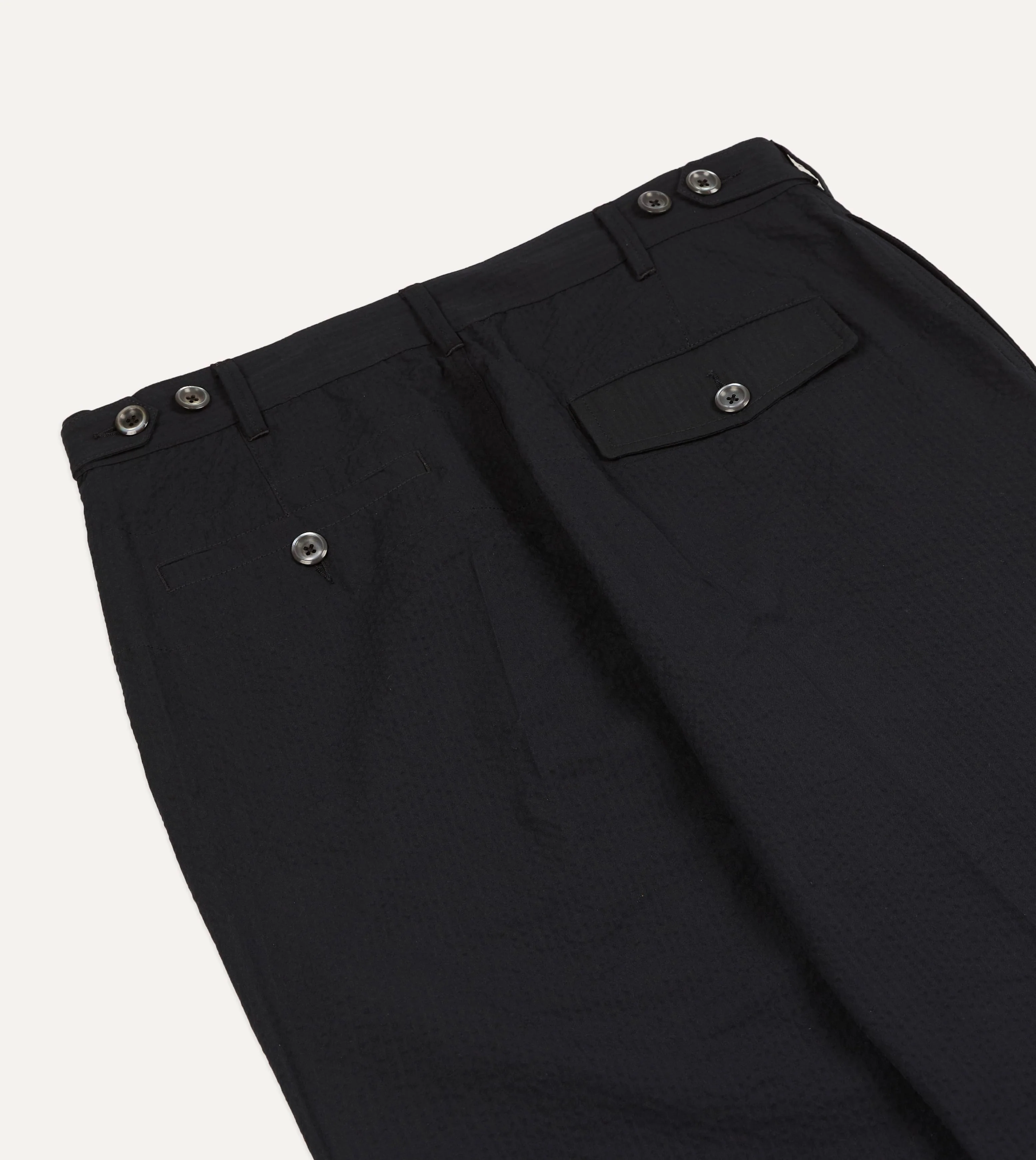 Black Seersucker Games Trousers - Image 5