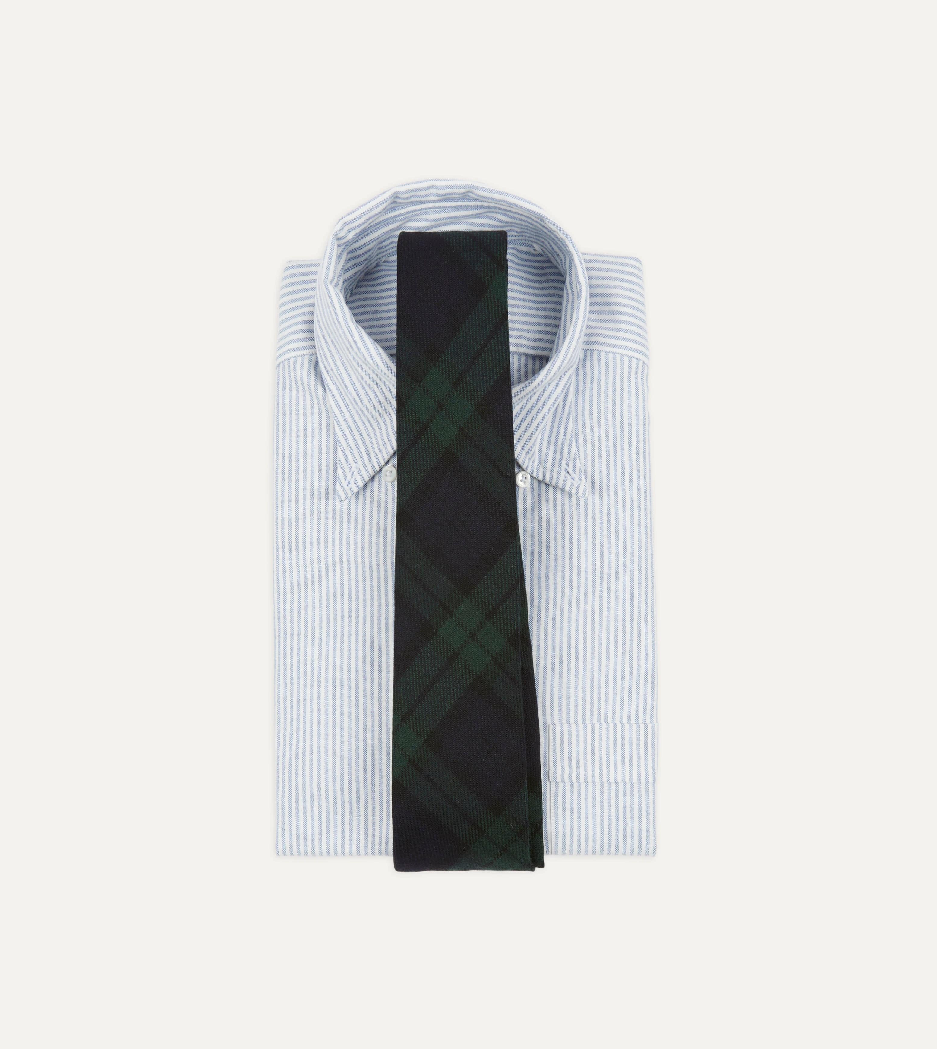 Blackwatch Check Hand Rolled Wool Tie - Image 2