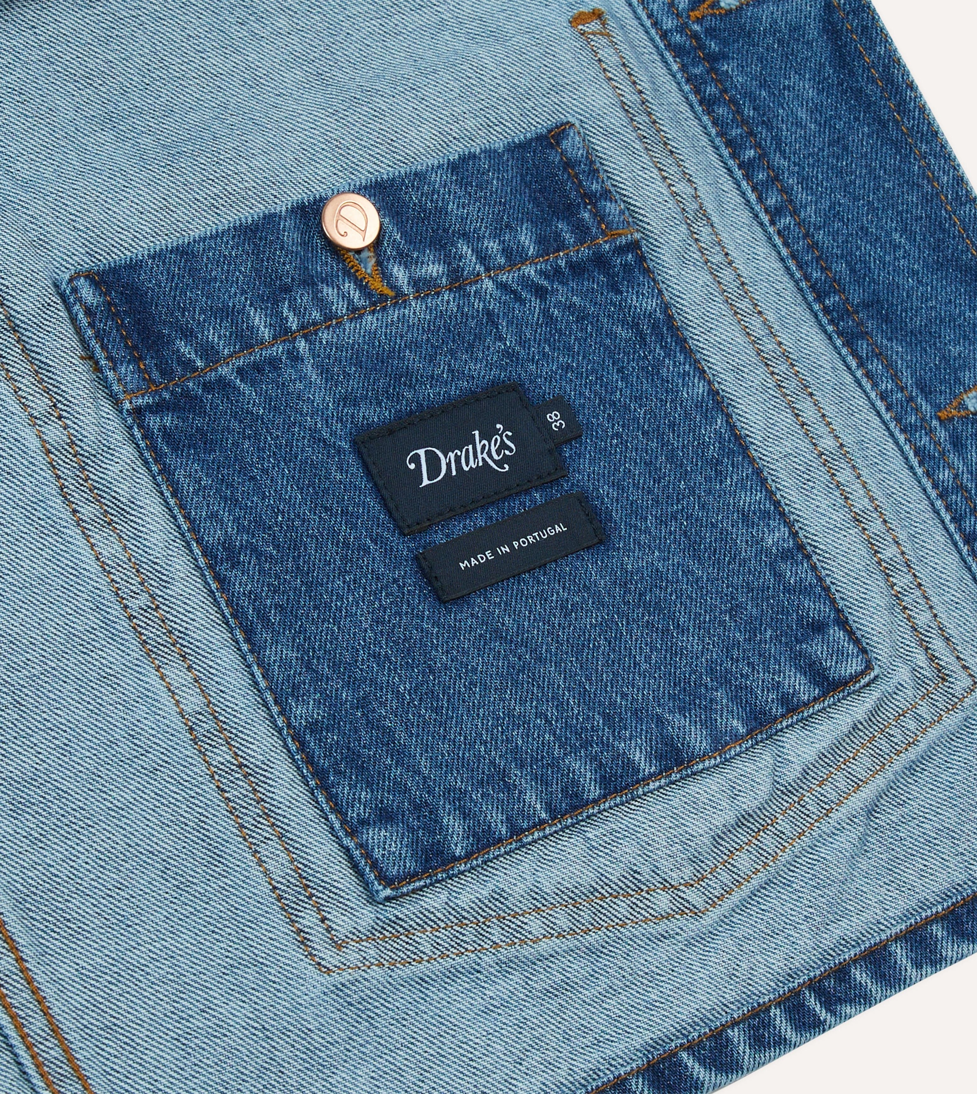 Bleach Wash Denim Work Jacket - Image 7