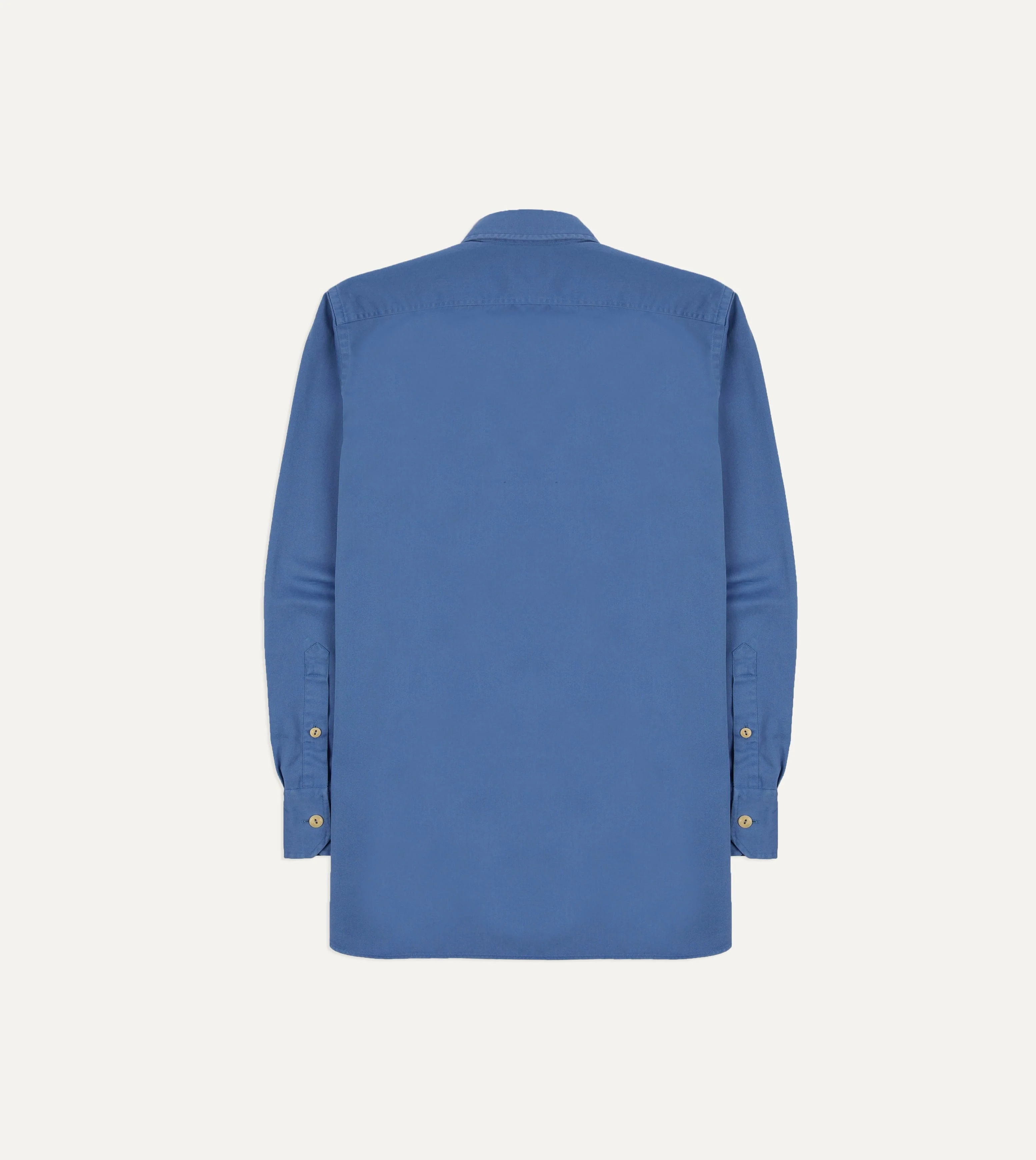 Blue Cotton Long Point Collar Work Shirt - Image 8