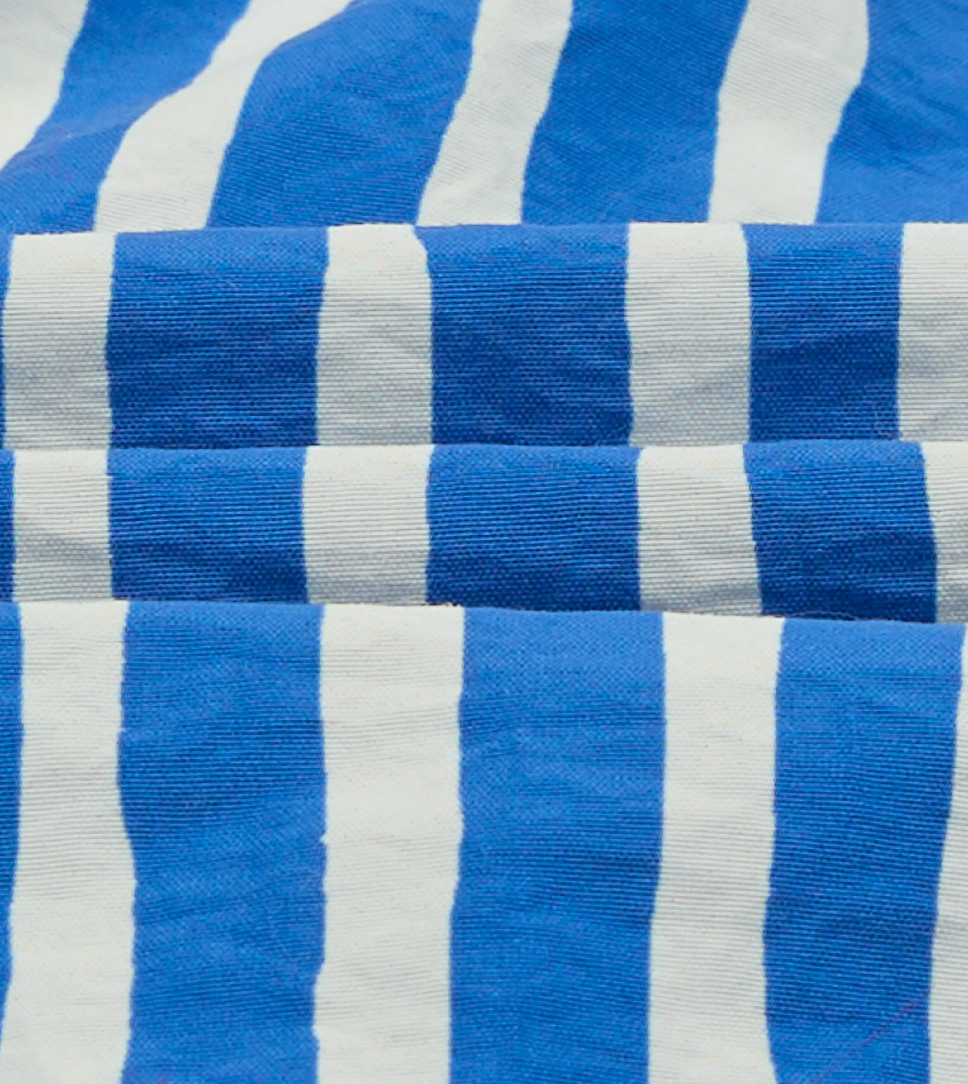 Blue Stripe Print Nylon Drawstring Swim Shorts - Image 3