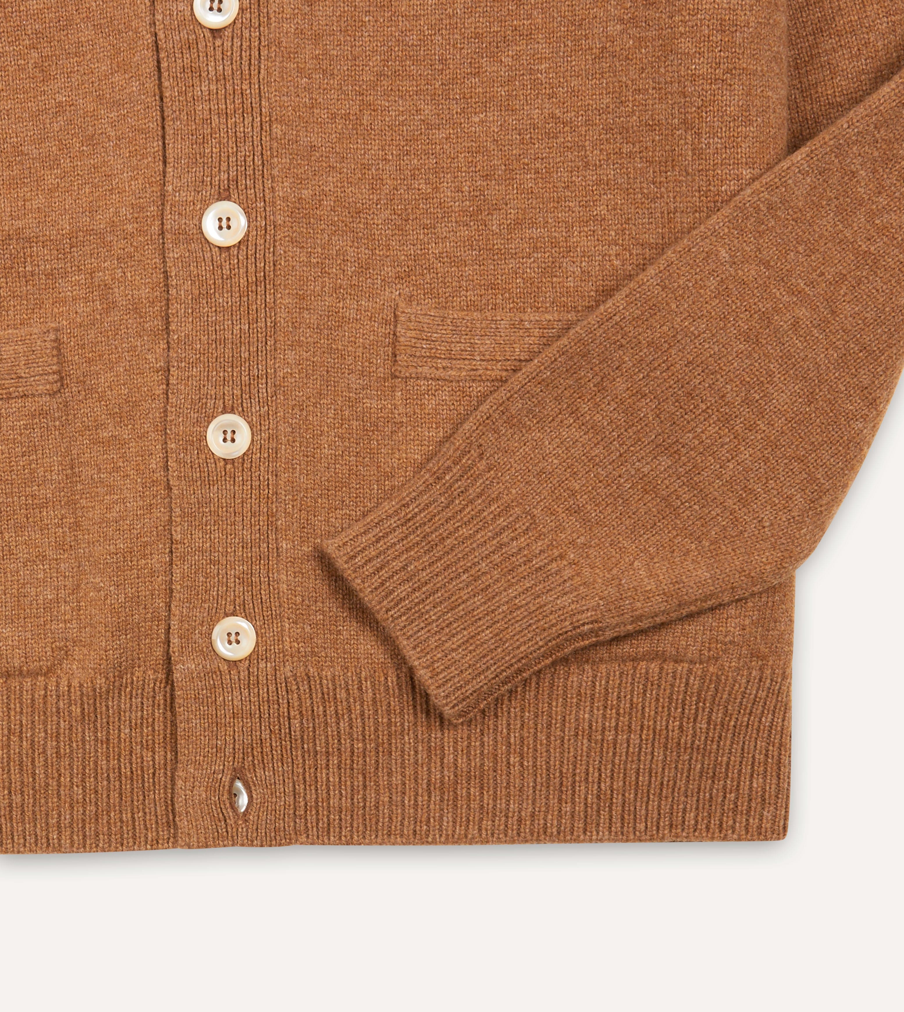 Brown Lambswool 6 Button Cardigan - Image 5