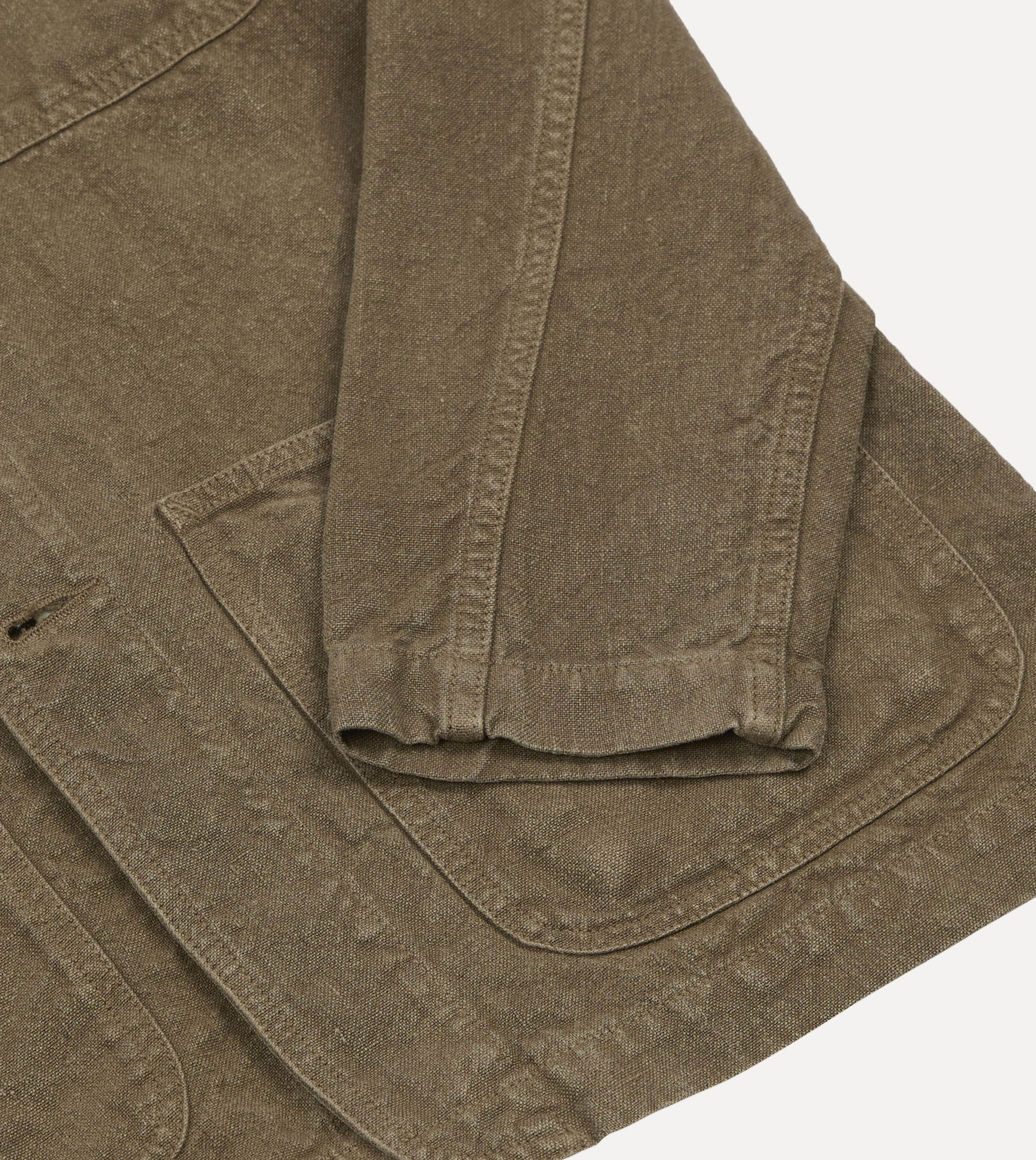 Brown Linen Five-Pocket Chore Jacket - Image 6