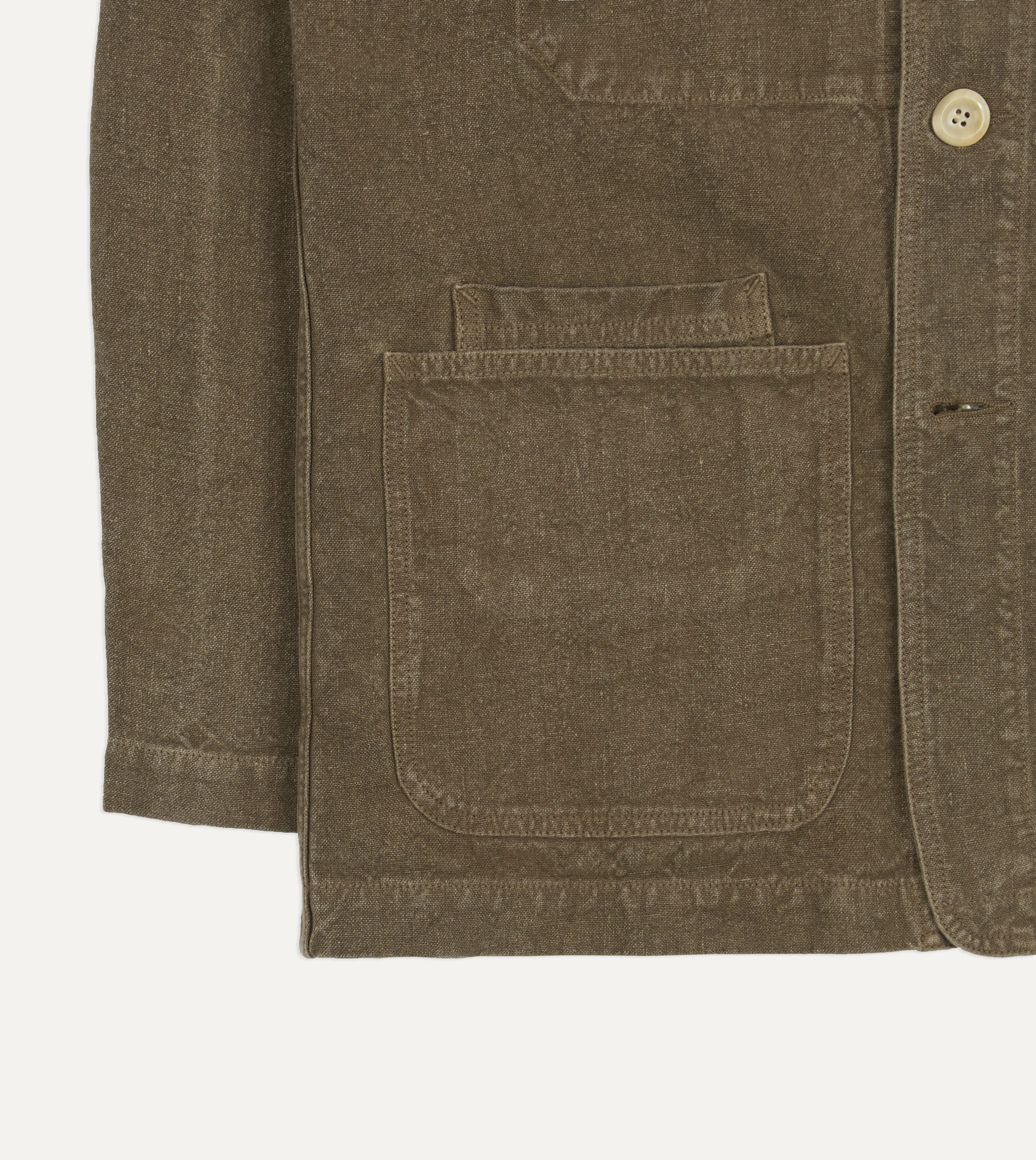 Brown Linen Five-Pocket Chore Jacket - Image 7