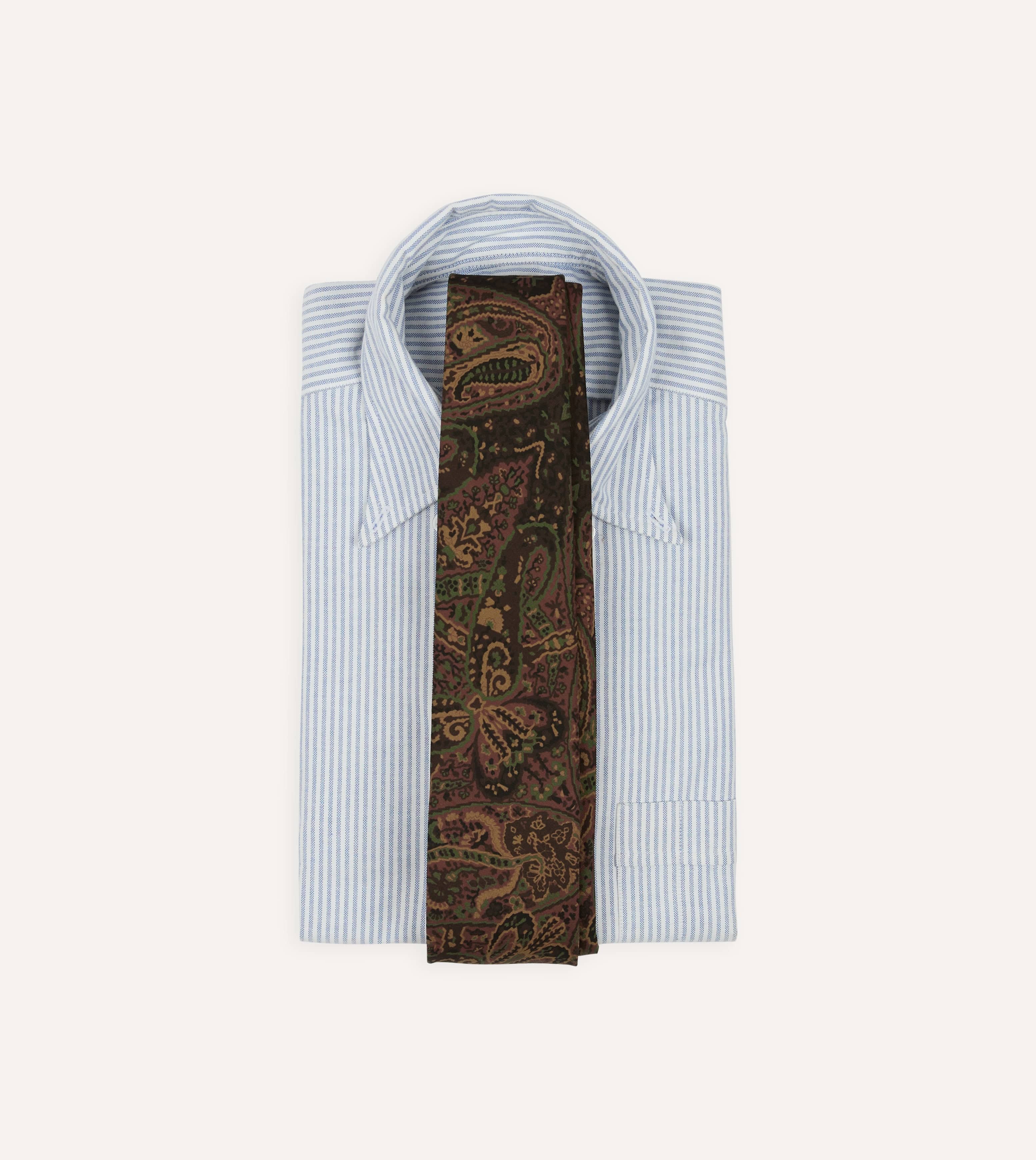 Brown Painted Paisley Wool-Silk Self Tipped Tie - Image 2