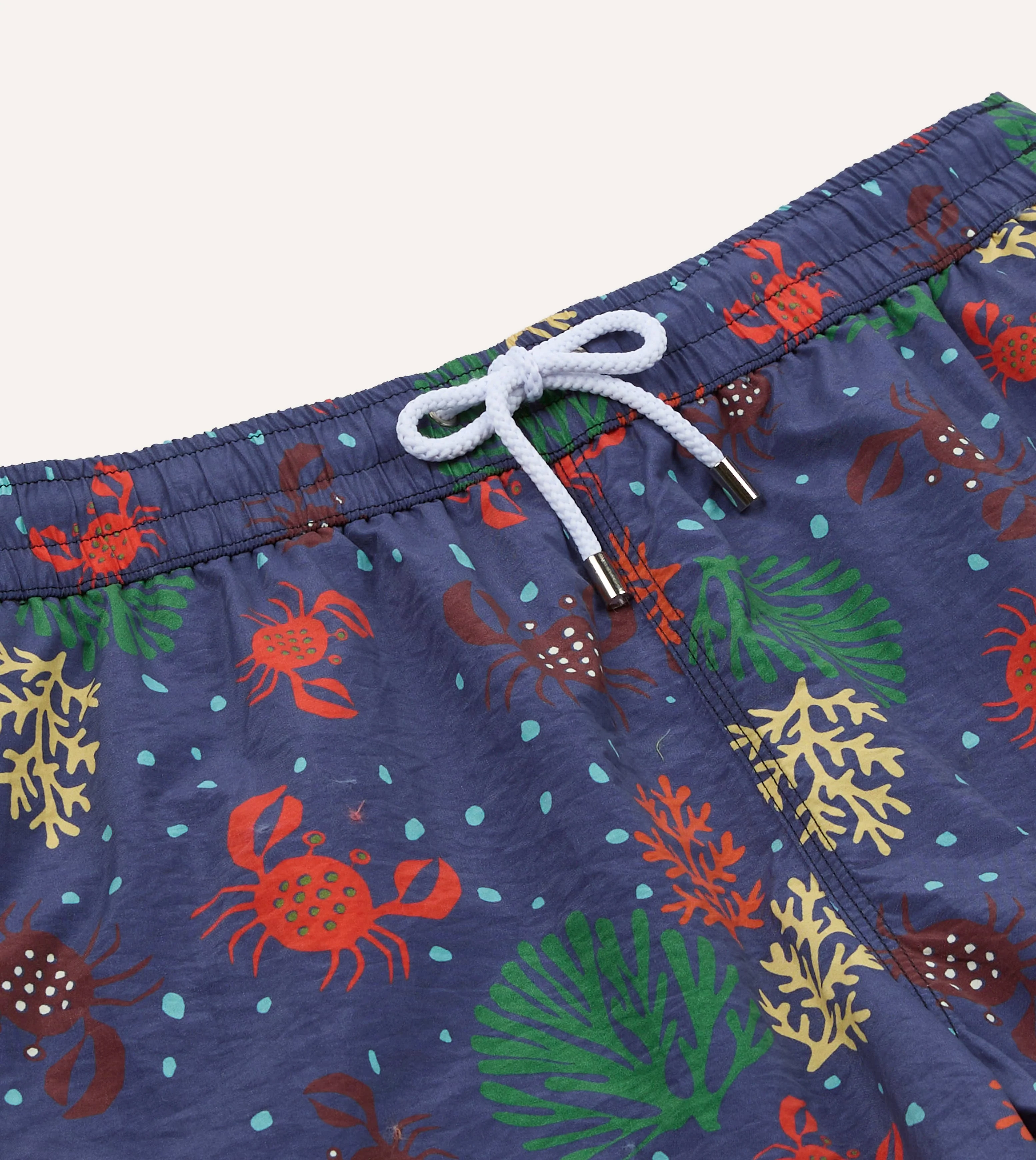 Crab Print Nylon Drawstring Swim Shorts - Image 4