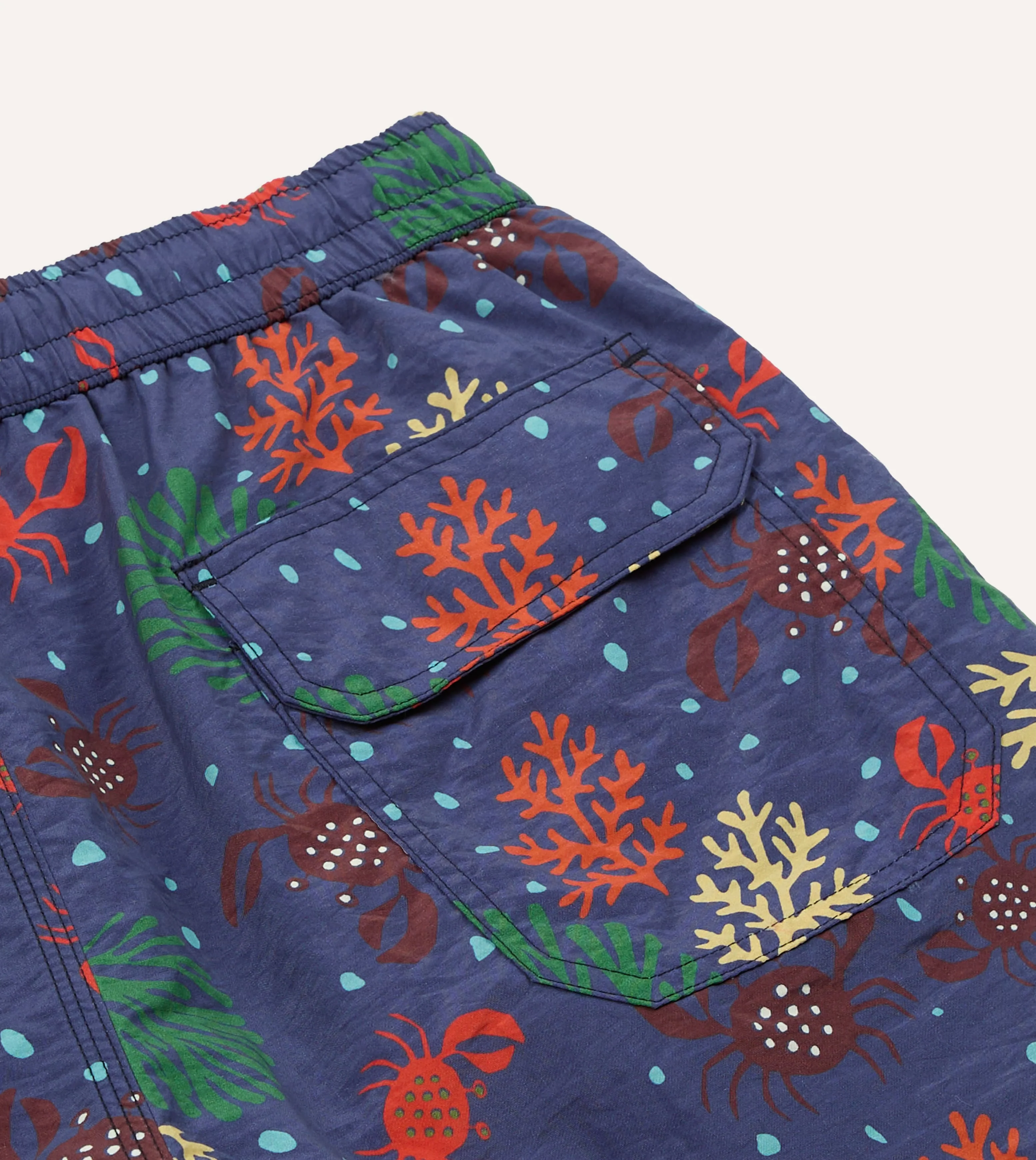 Crab Print Nylon Drawstring Swim Shorts - Image 5