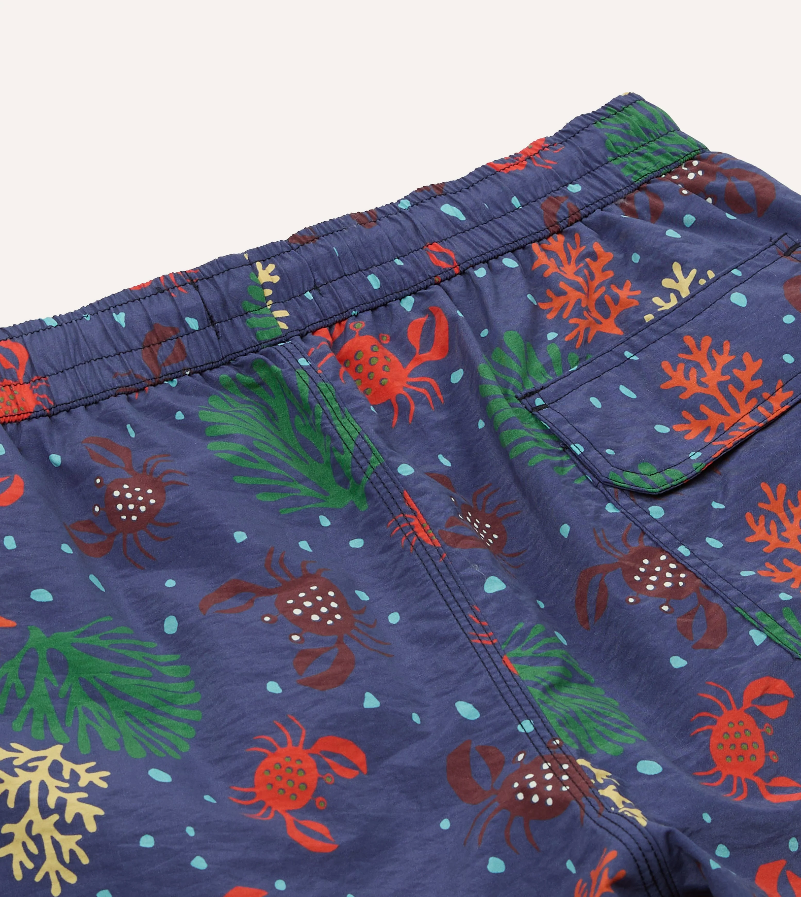 Crab Print Nylon Drawstring Swim Shorts - Image 6