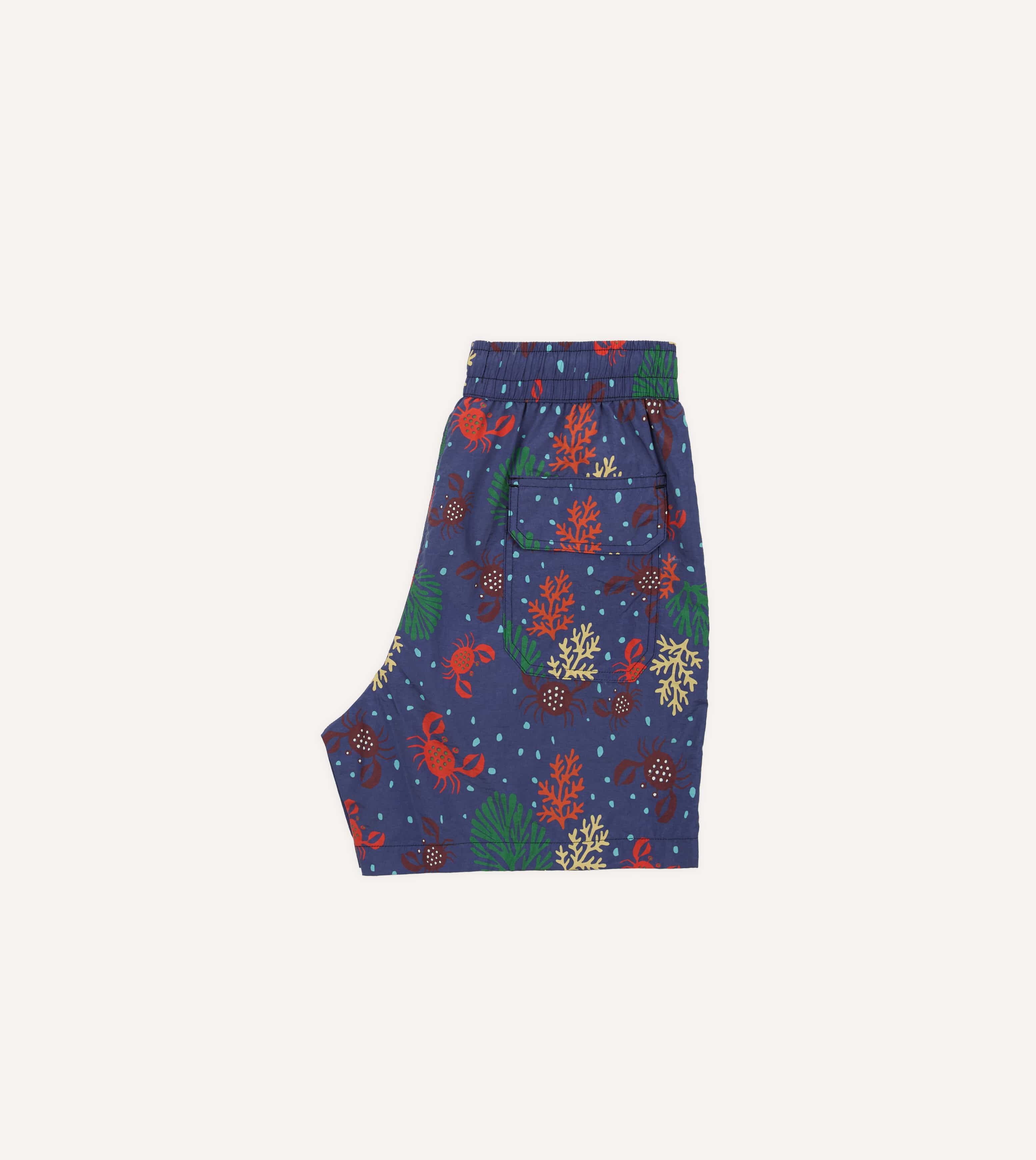 Crab Print Nylon Drawstring Swim Shorts - Image 7