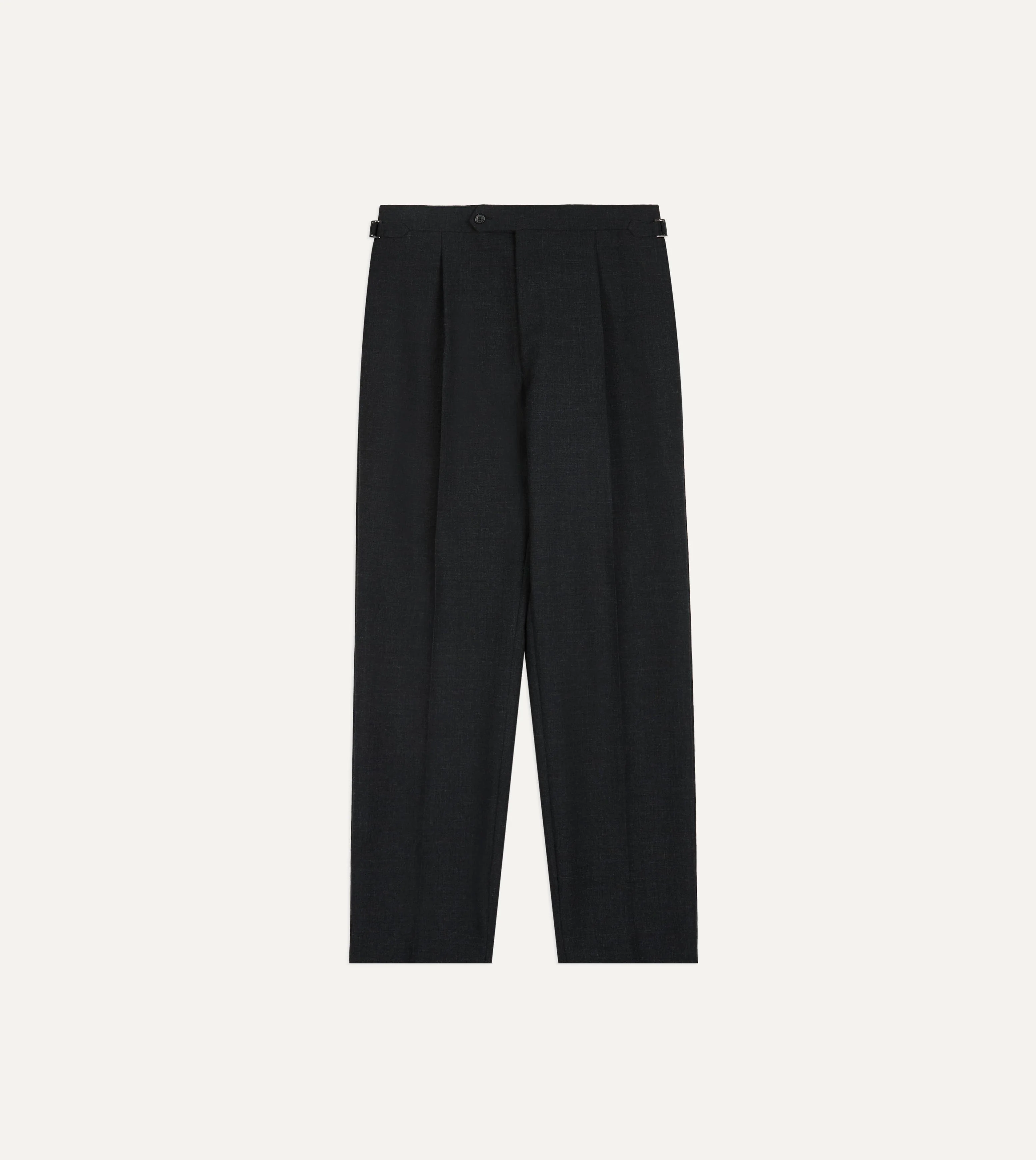 Dark Grey Fresco® Wool Single-Pleat Trouser - Image 3