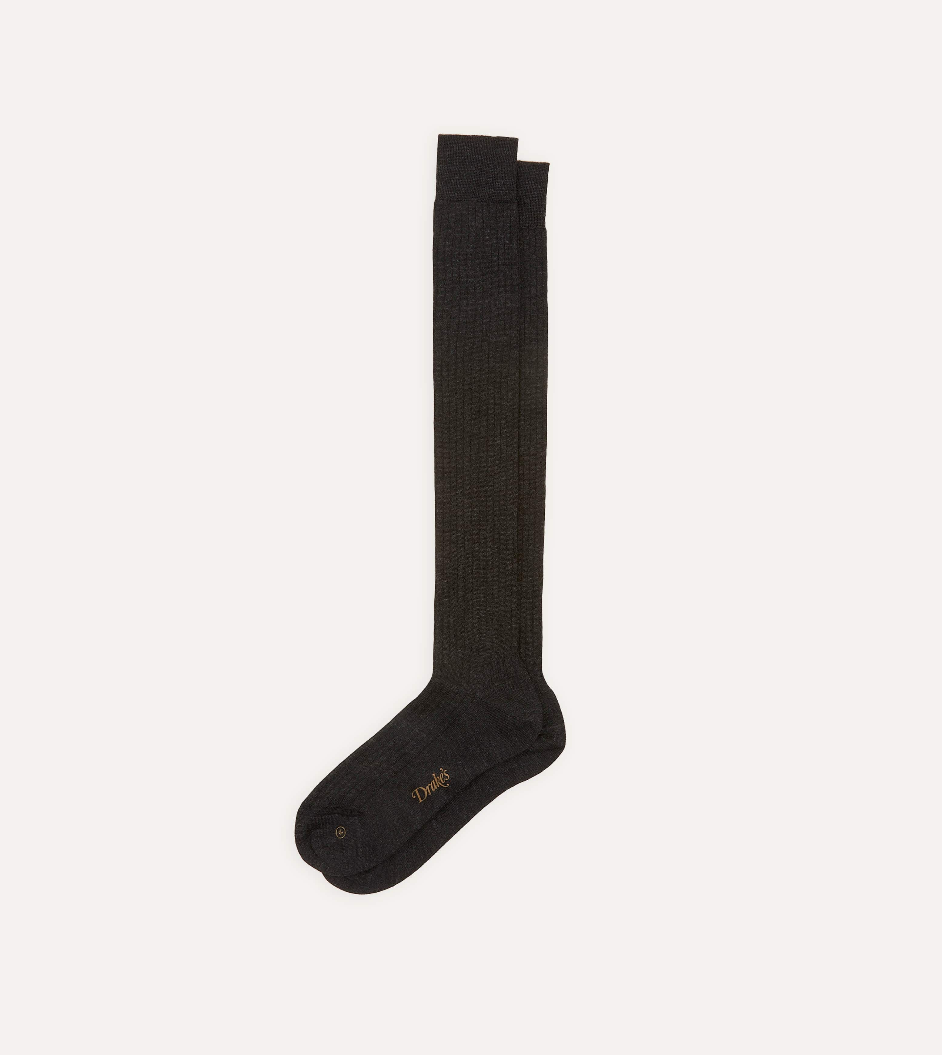 Dark Grey Wool Over-The-Calf Sock - Image 4