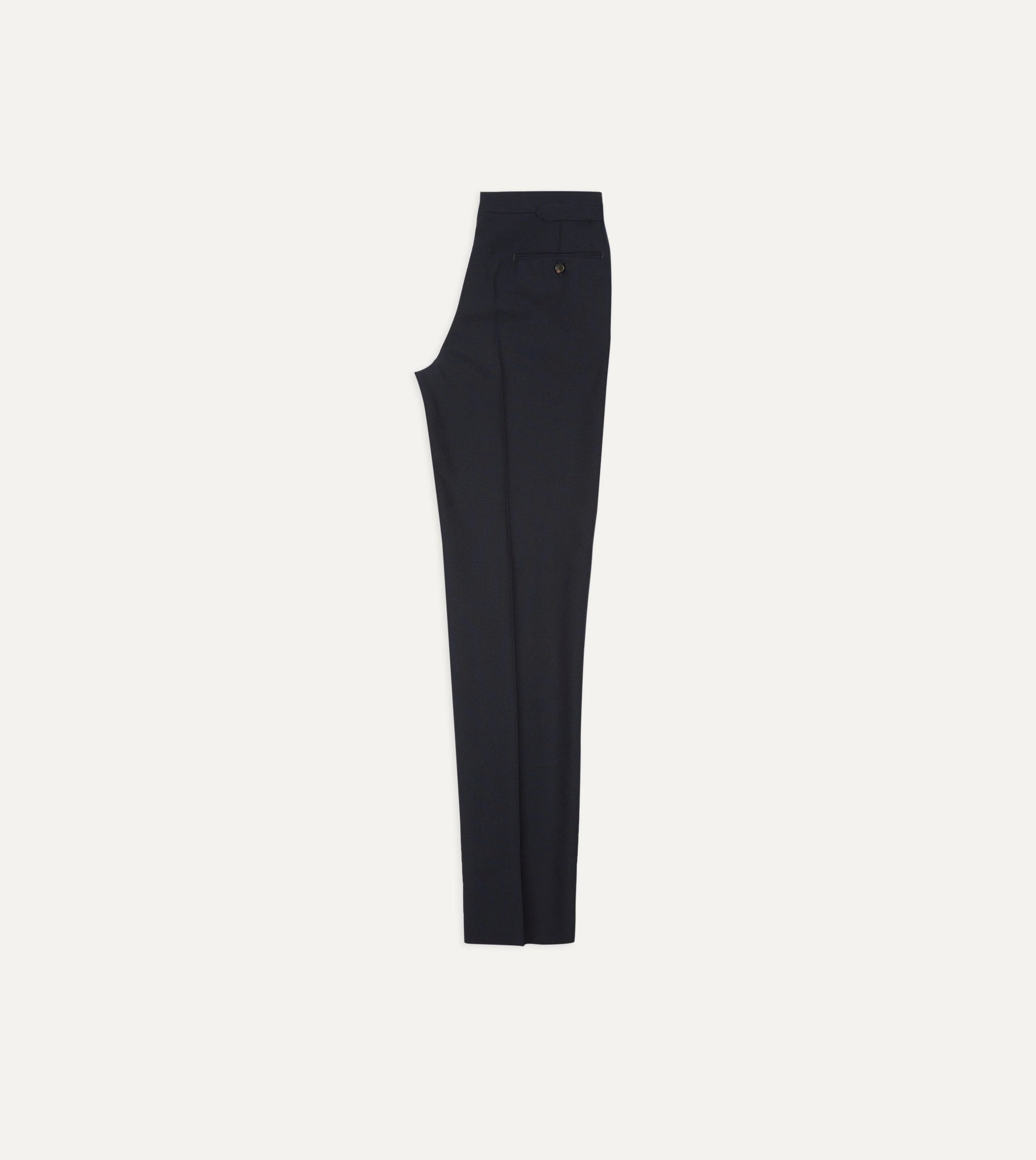Dark Navy Fresco® Wool Single Pleat Trouser - Image 6