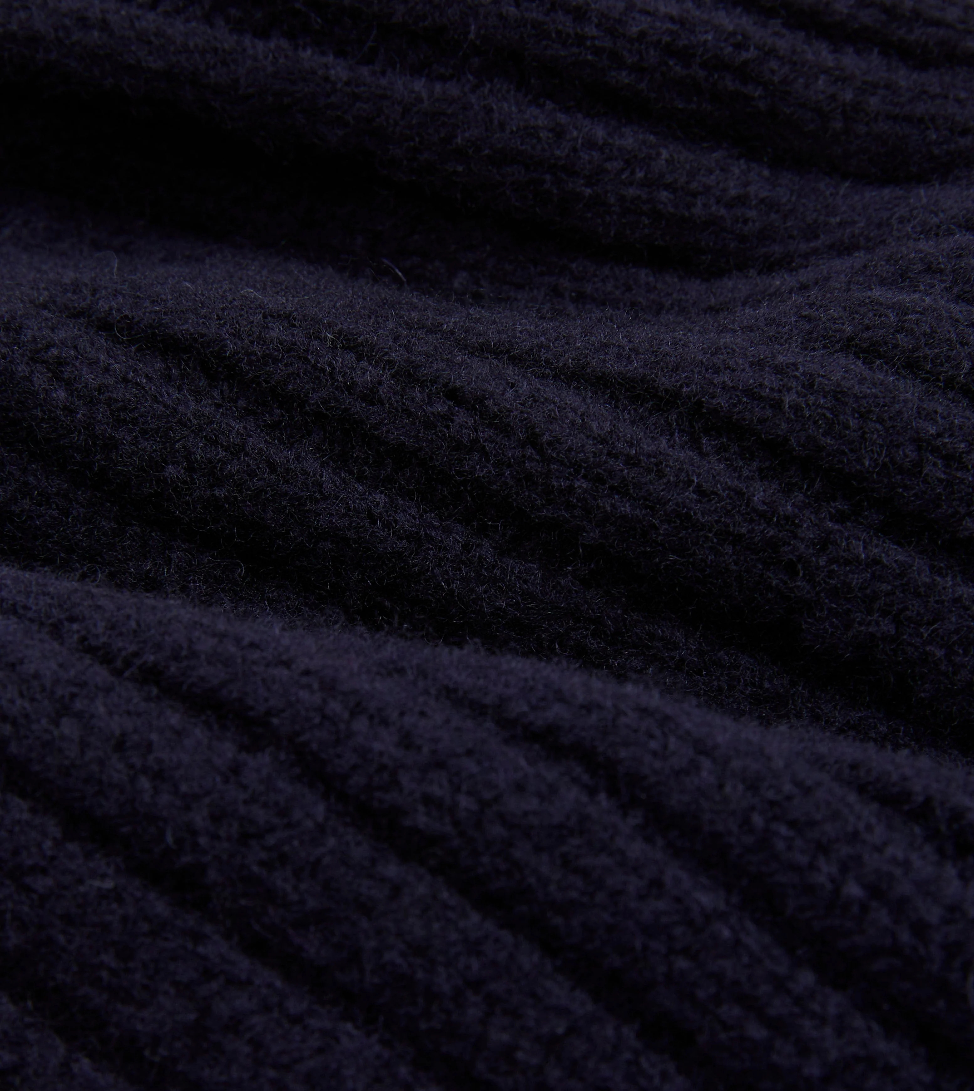 Navy Lambswool Ribbed Knit Cap - Image 2