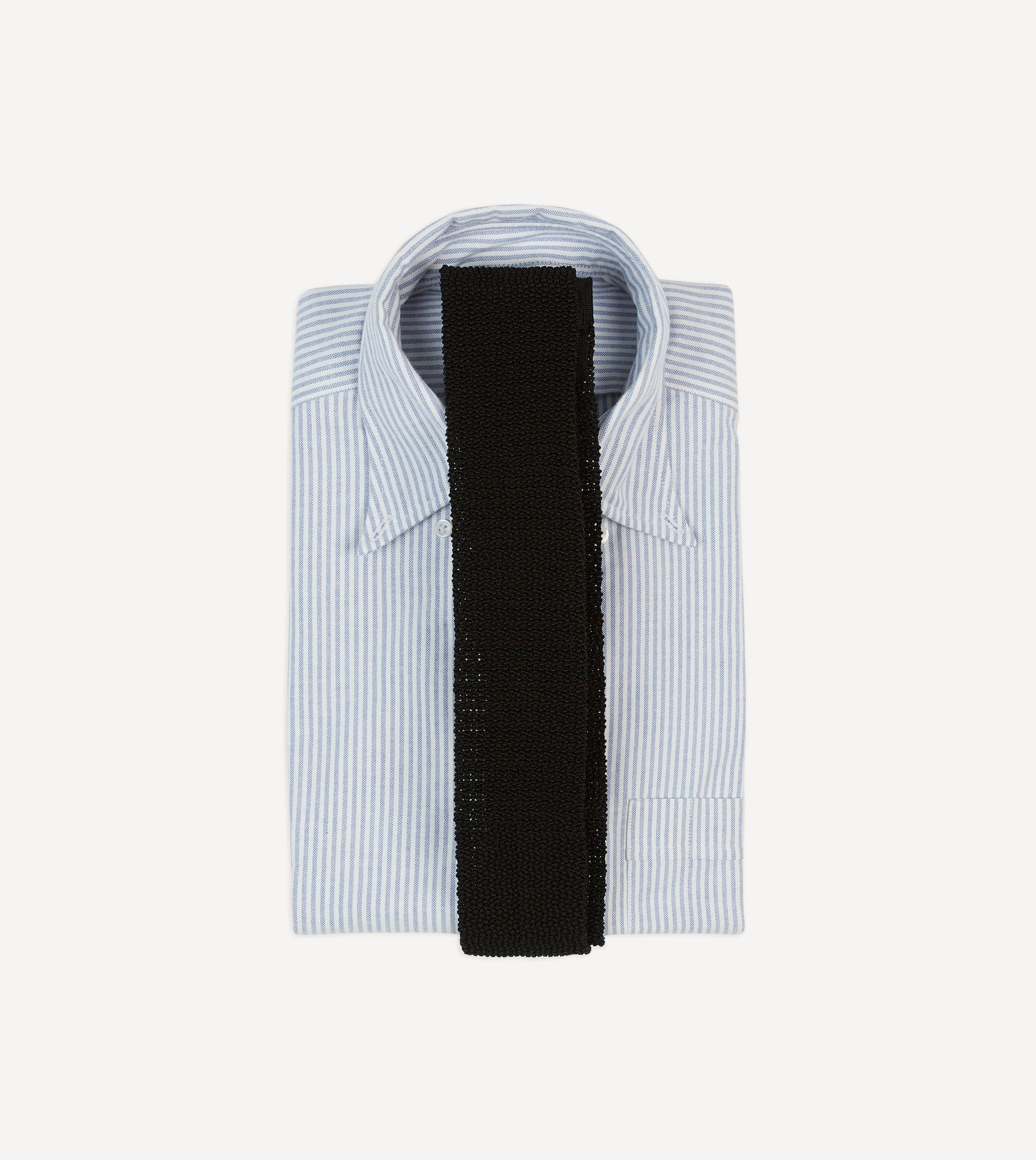 Drake's by A. Levine Black Knitted Silk Tie - Image 2