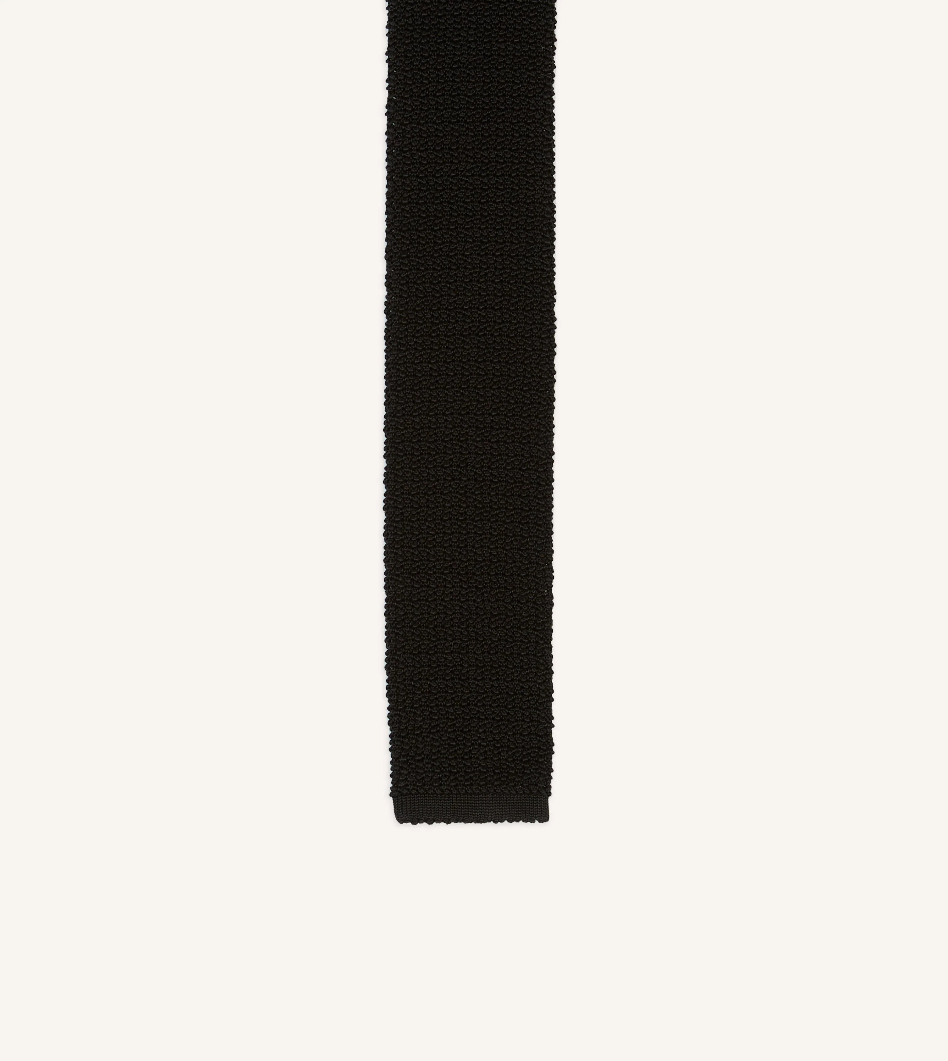 Drake's by A. Levine Black Knitted Silk Tie - Image 3