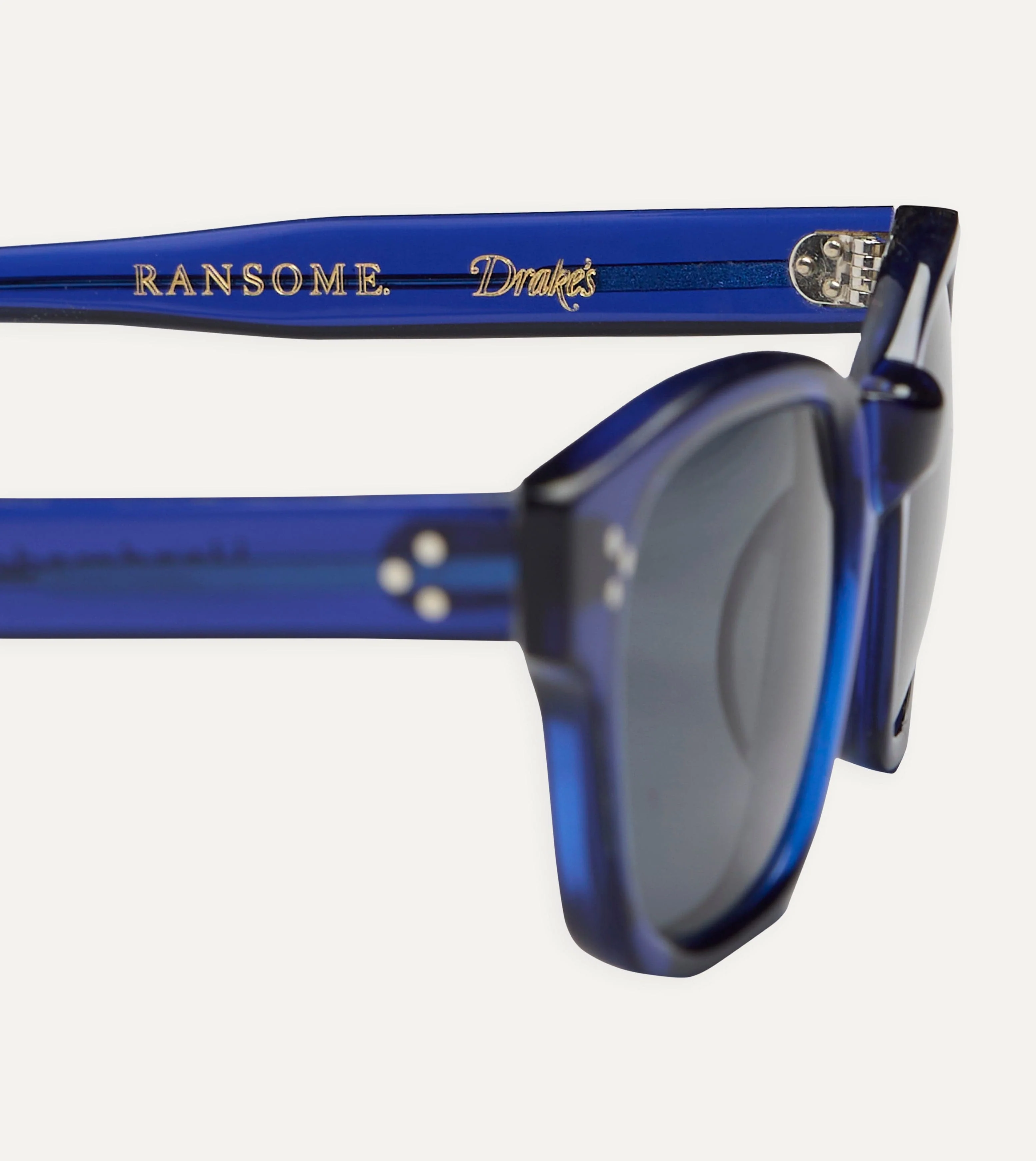 Drake's by Ransome Bottle Blue Rectangle Frame Sunglasses - Image 4