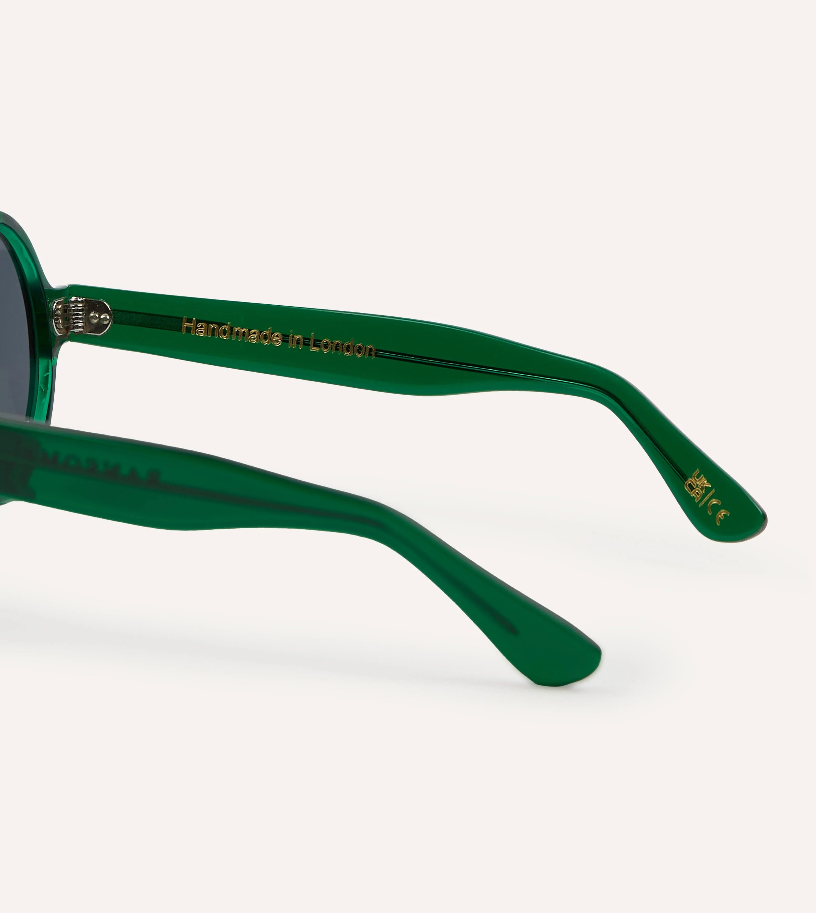 Drake's by Ransome Dark Green Round Frame Sunglasses - Image 6