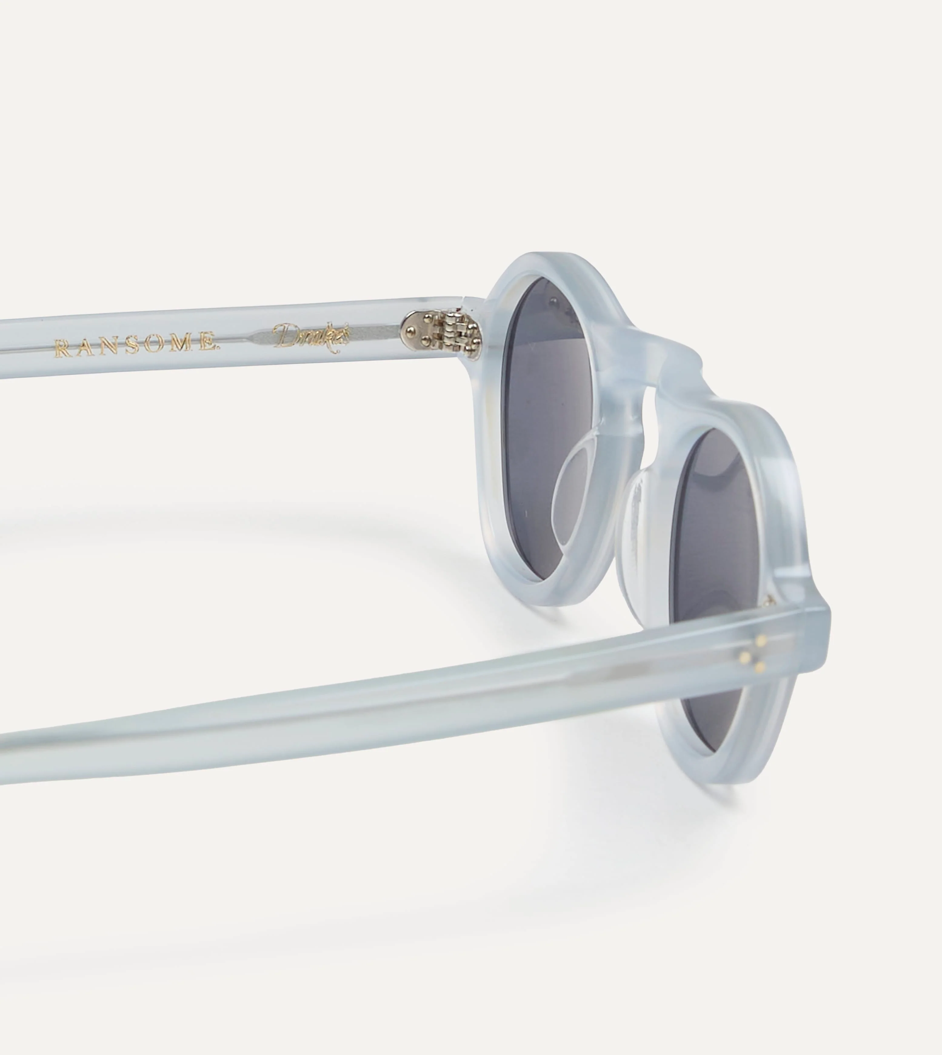 Drake's by Ransome Dusty Grey Oval Frame Sunglasses - Image 4