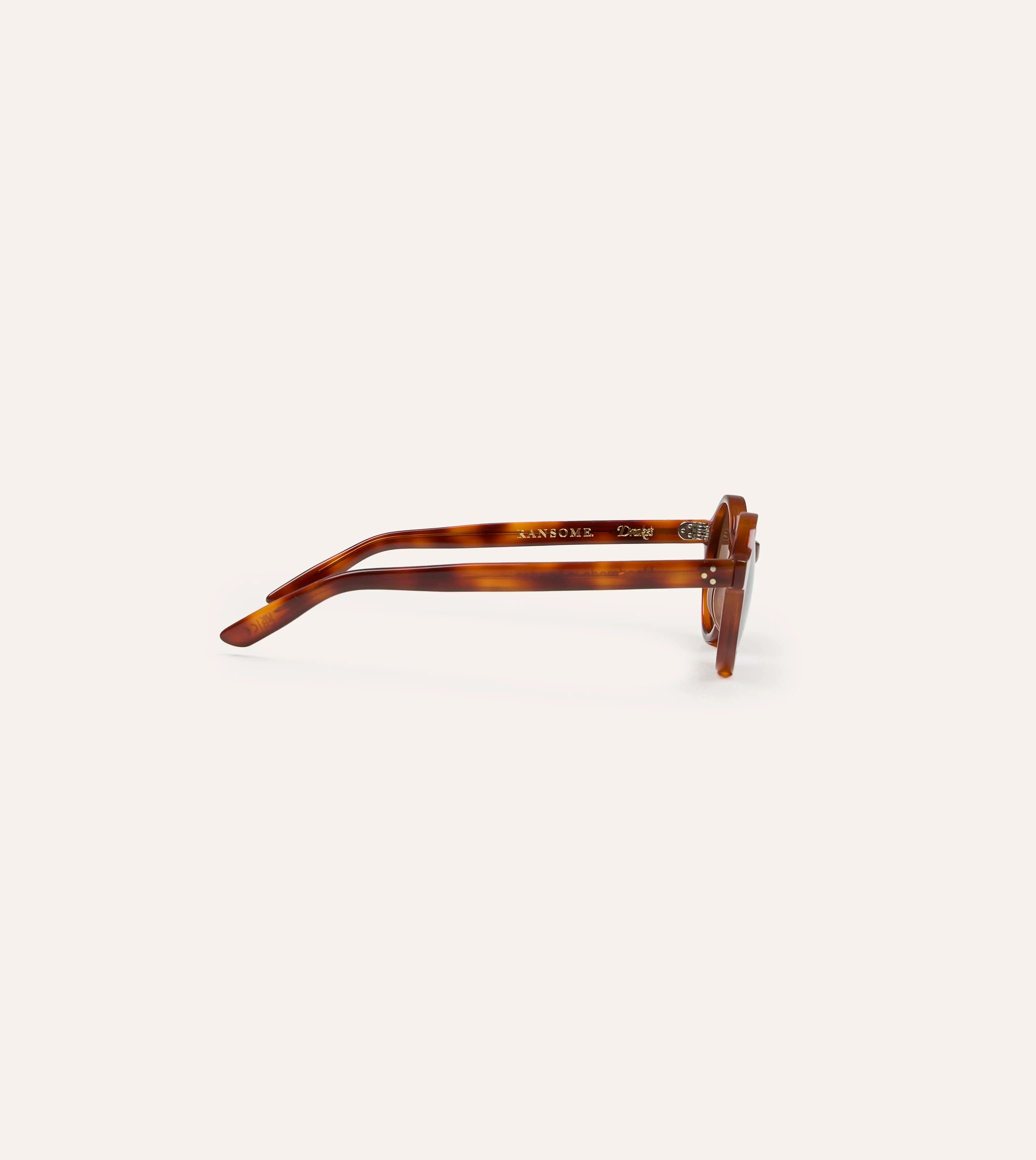 Drake's by Ransome Light Tortoiseshell Round Frame Sunglasses - Image 5