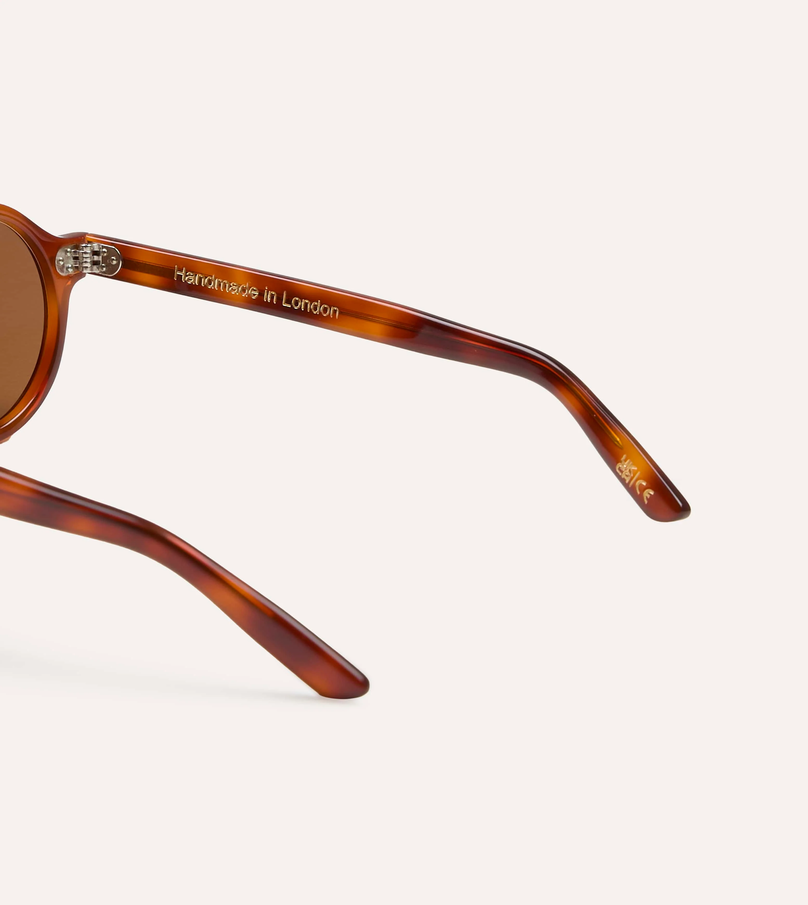 Drake's by Ransome Light Tortoiseshell Round Frame Sunglasses - Image 6