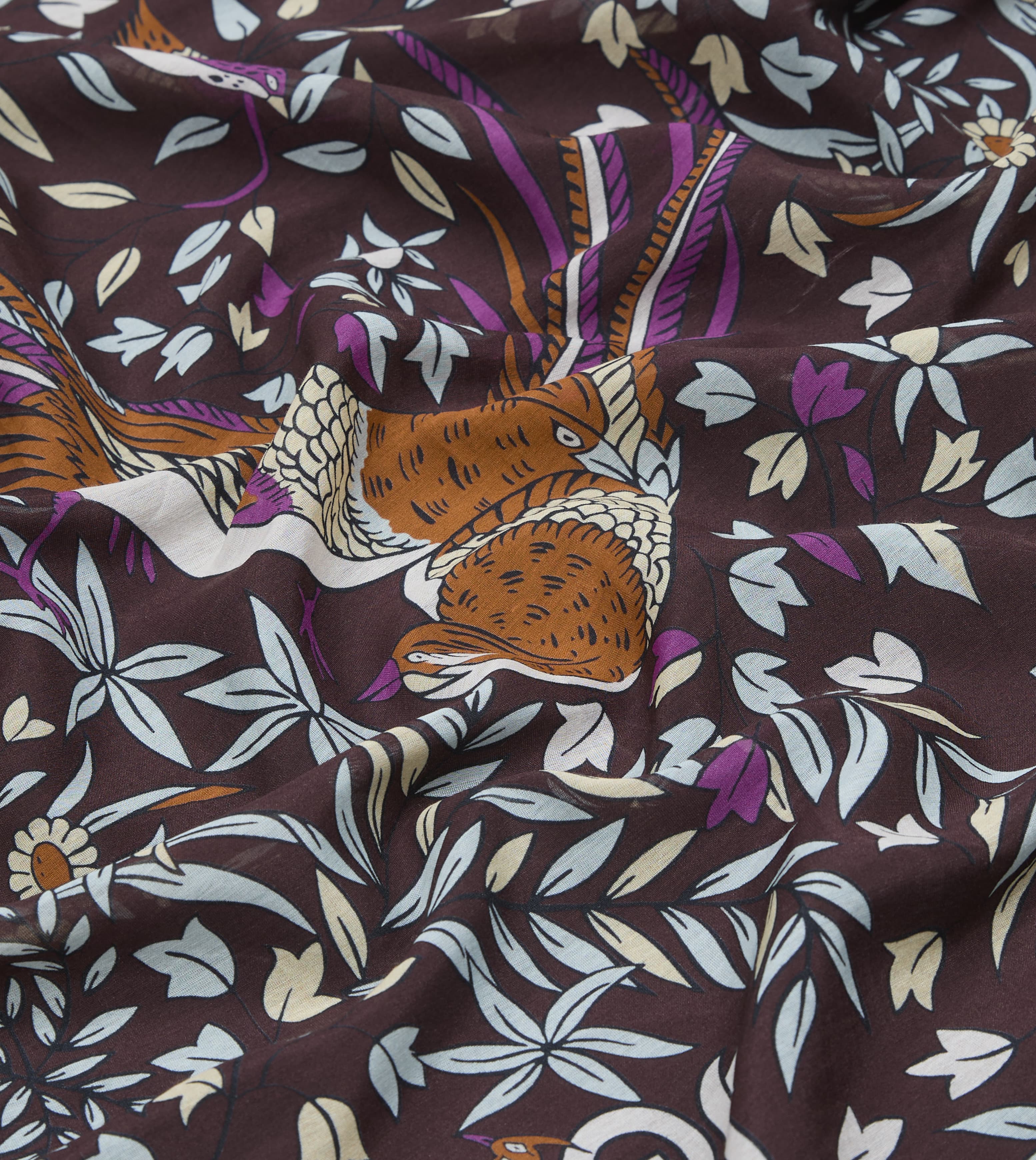 Drake’s for St. Regis Birds of Paradise Print Cotton-Silk Bandana - Image 2