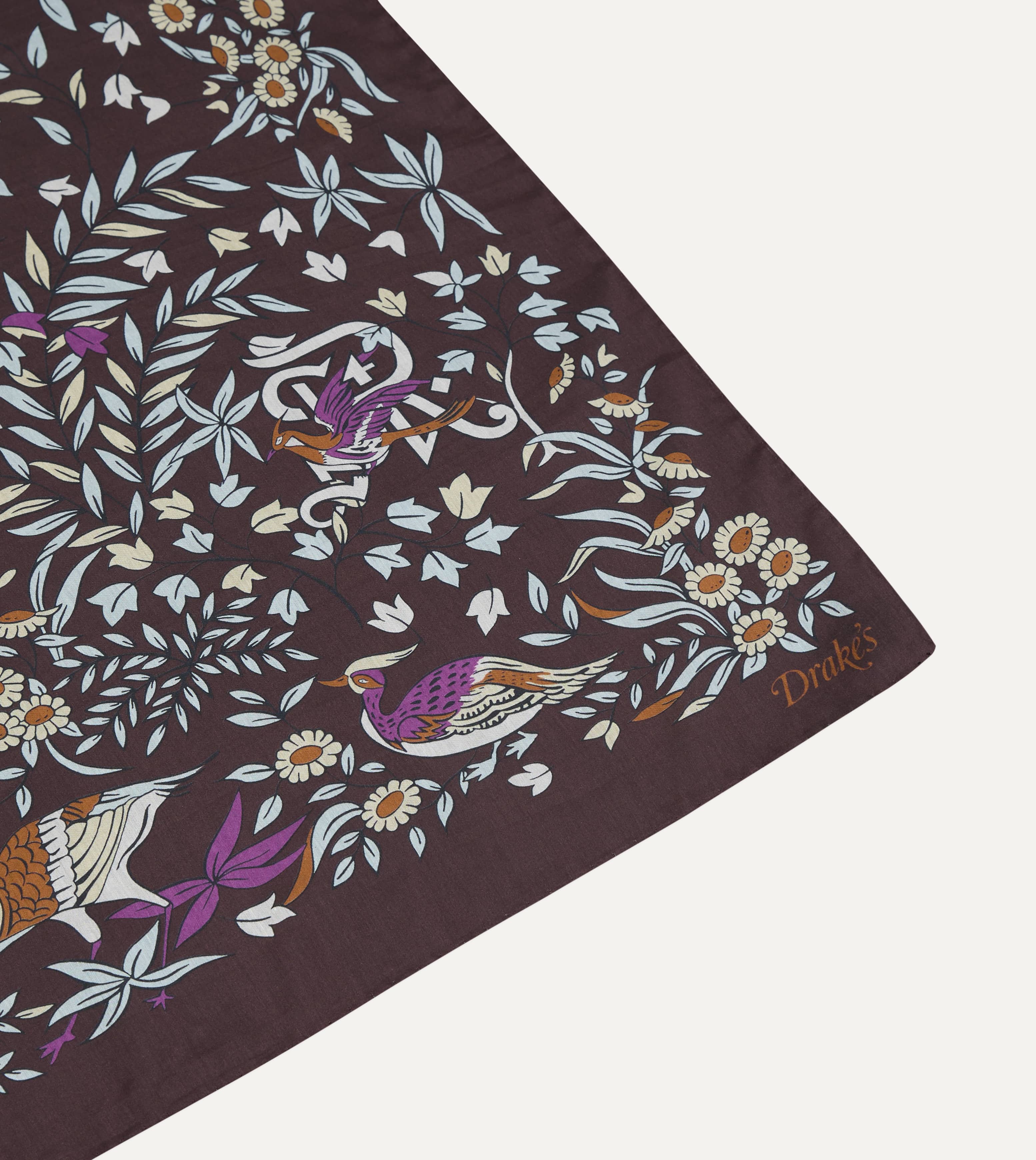 Drake’s for St. Regis Birds of Paradise Print Cotton-Silk Bandana - Image 5