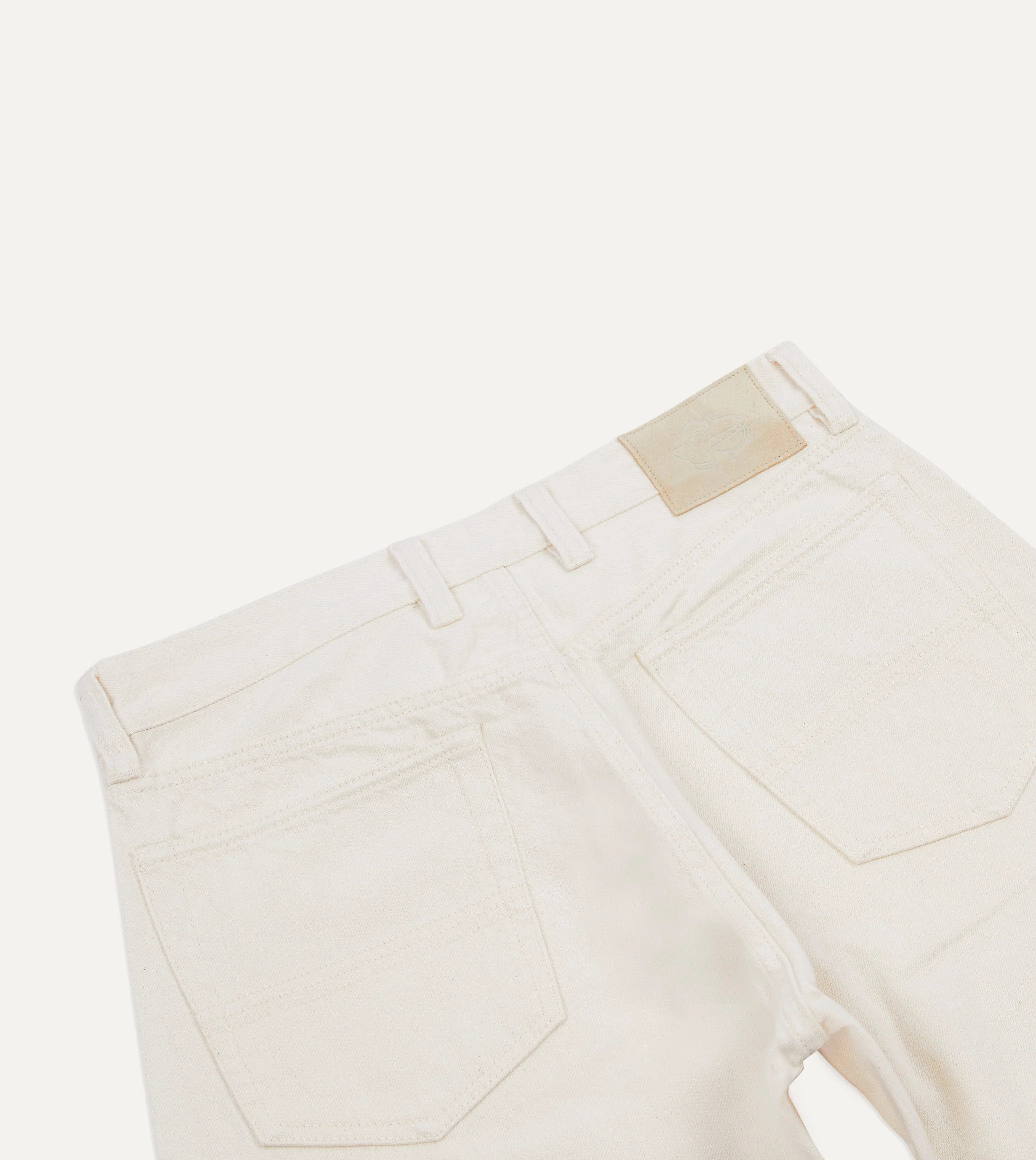 Ecru 12.7oz Selvedge Denim Tonal Stitch Five-Pocket Jeans - Image 5