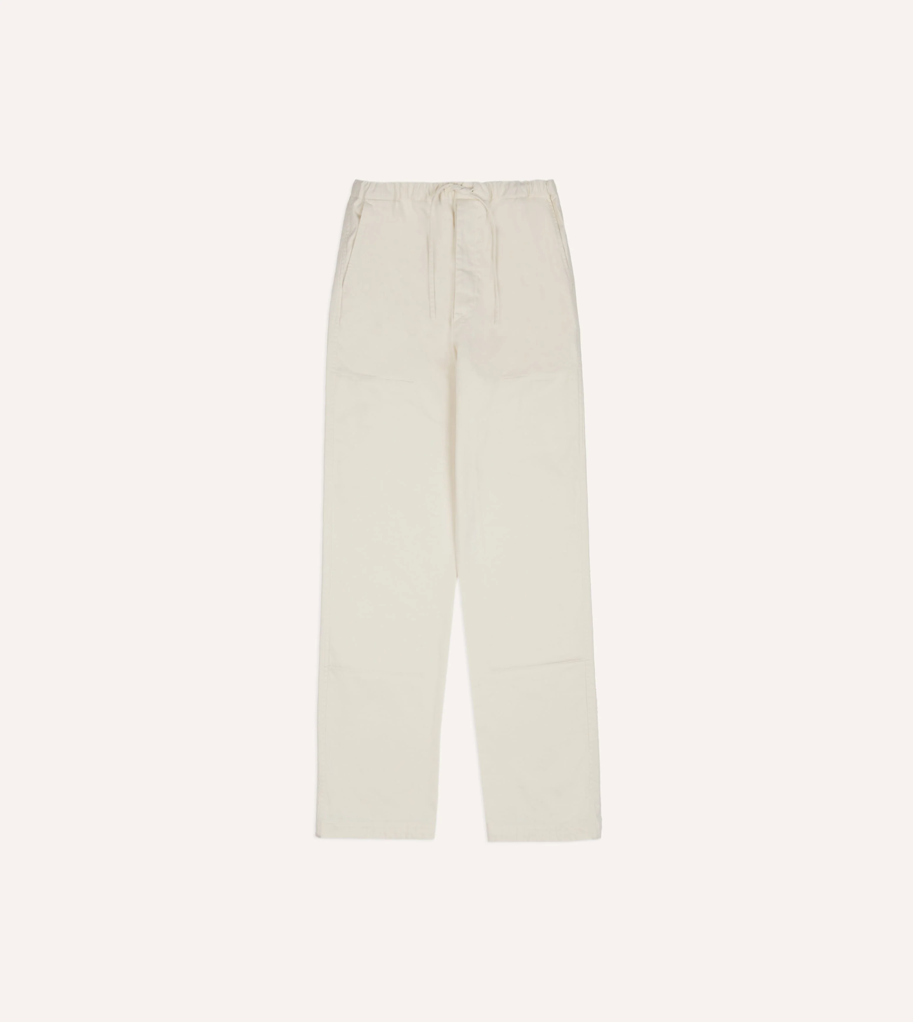 Ecru Cotton Drawstring Trousers - Image 3