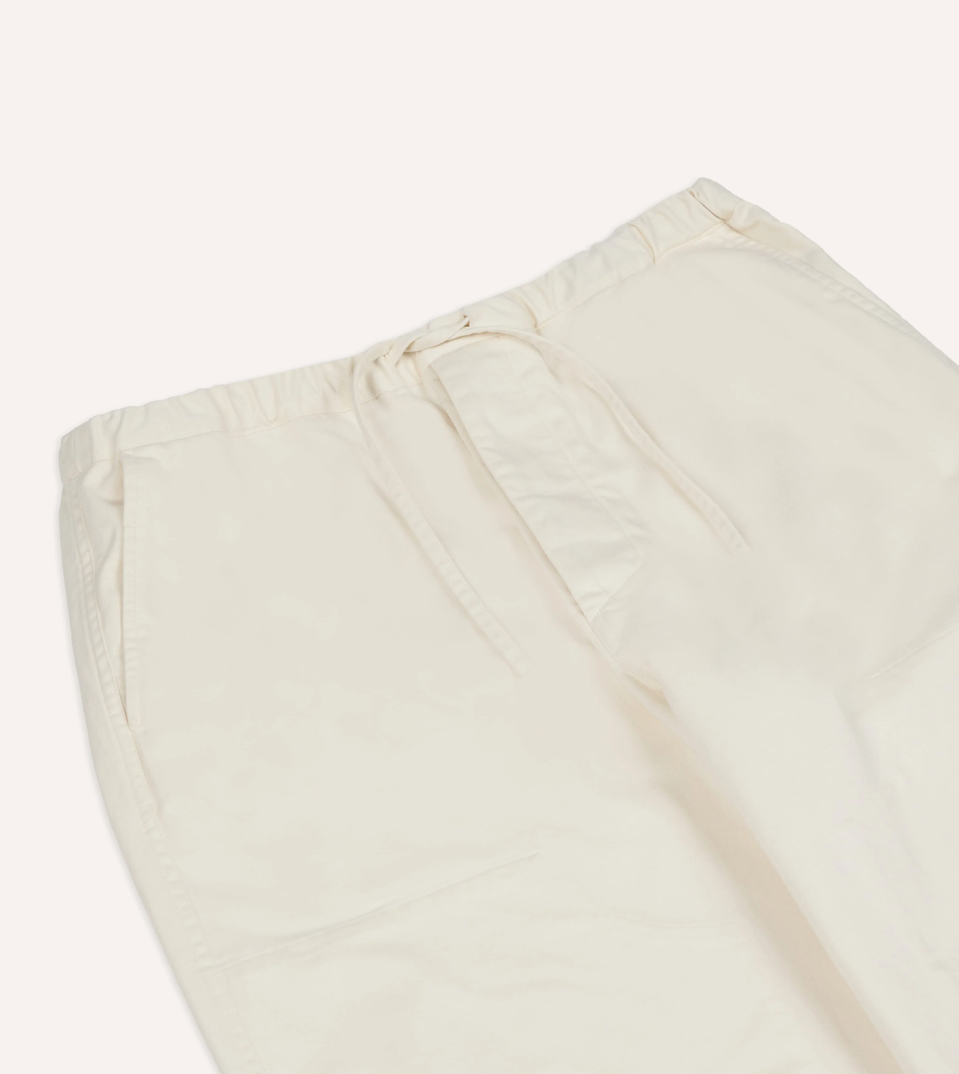 Ecru Cotton Drawstring Trousers - Image 4