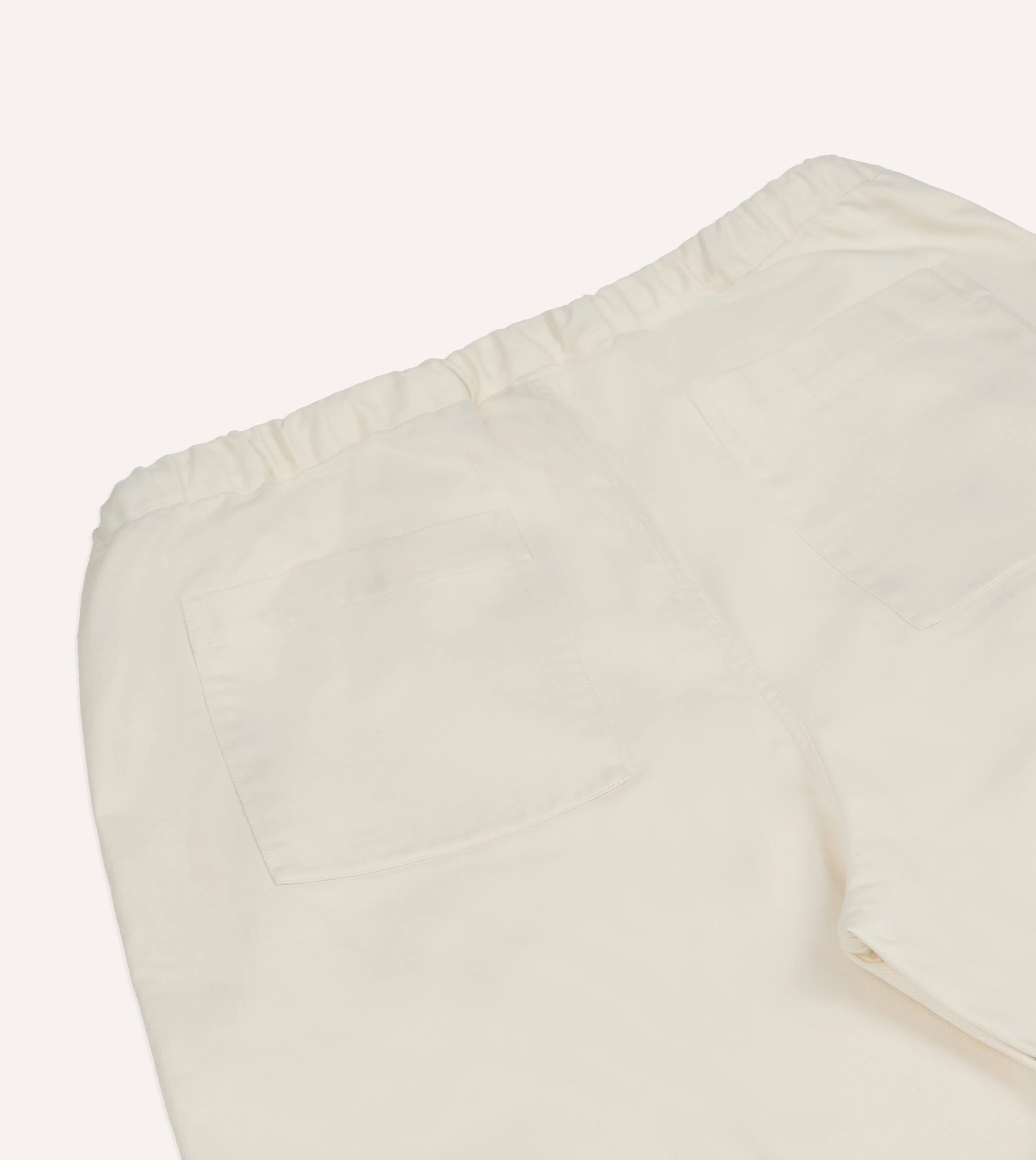 Ecru Cotton Drawstring Trousers - Image 5
