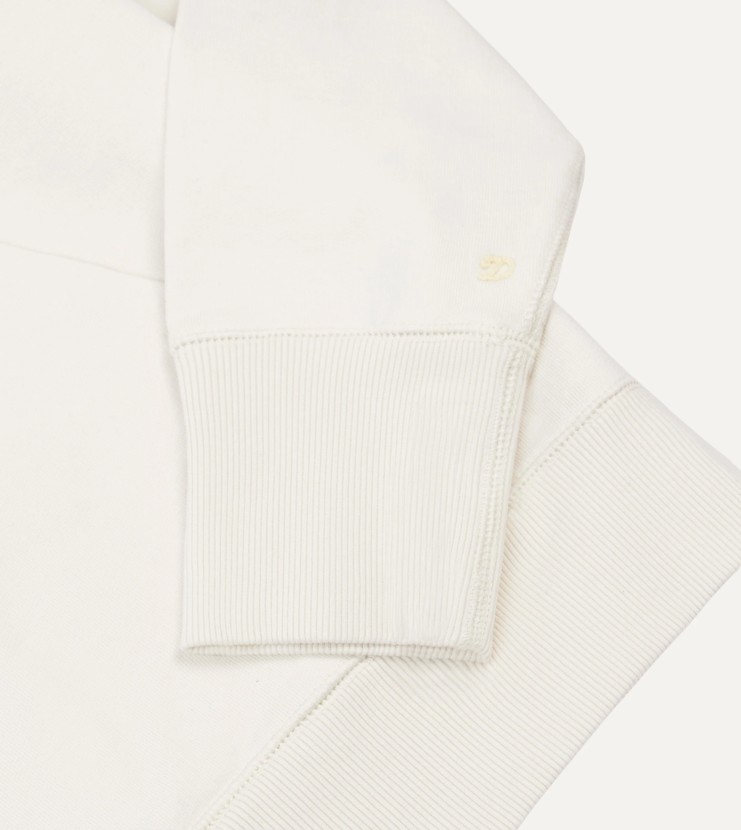 Ecru Cotton Quarter Zip Sweatshirt - Image 4