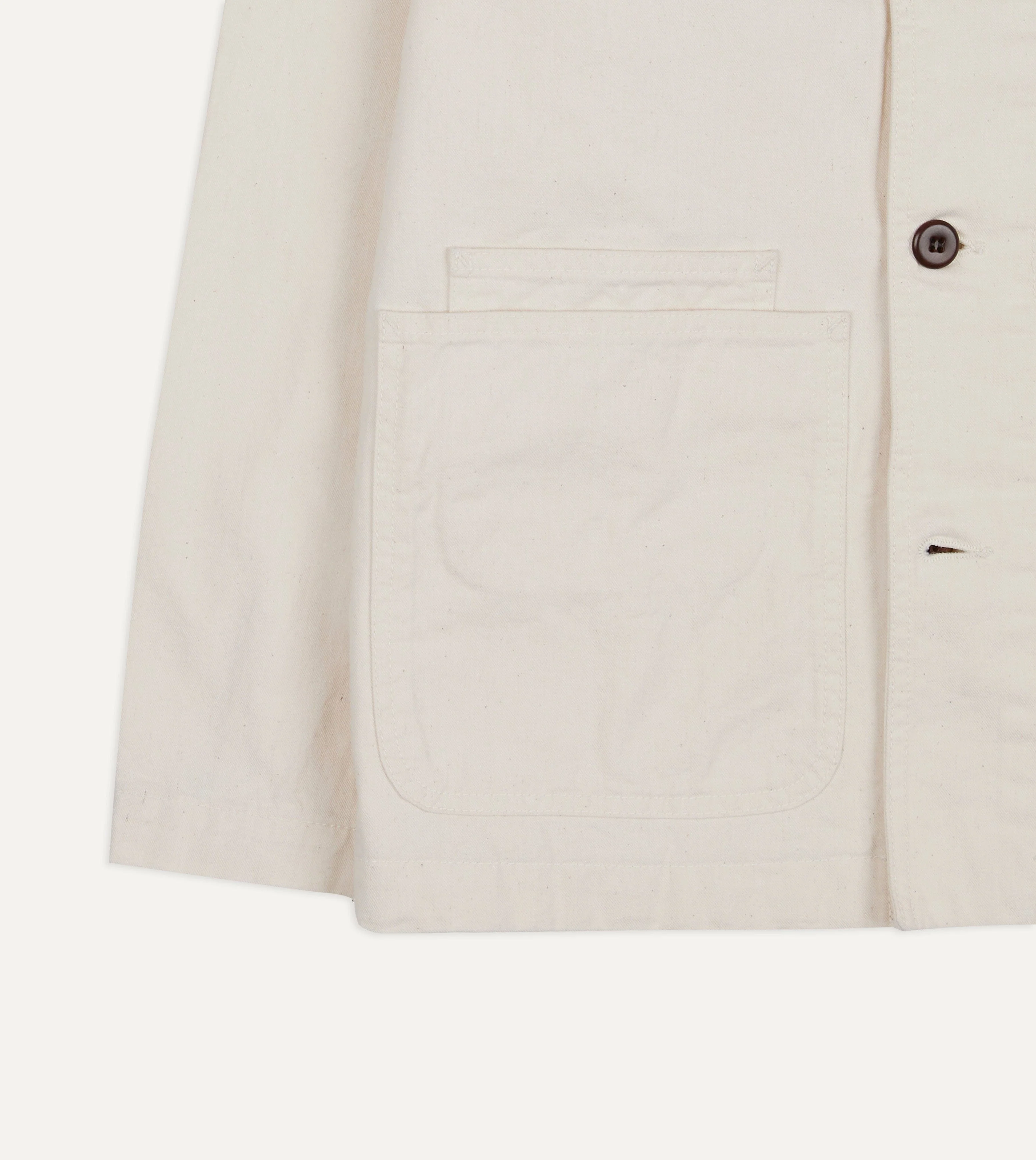 Ecru Cotton Twill Fatigue Jacket - Image 5