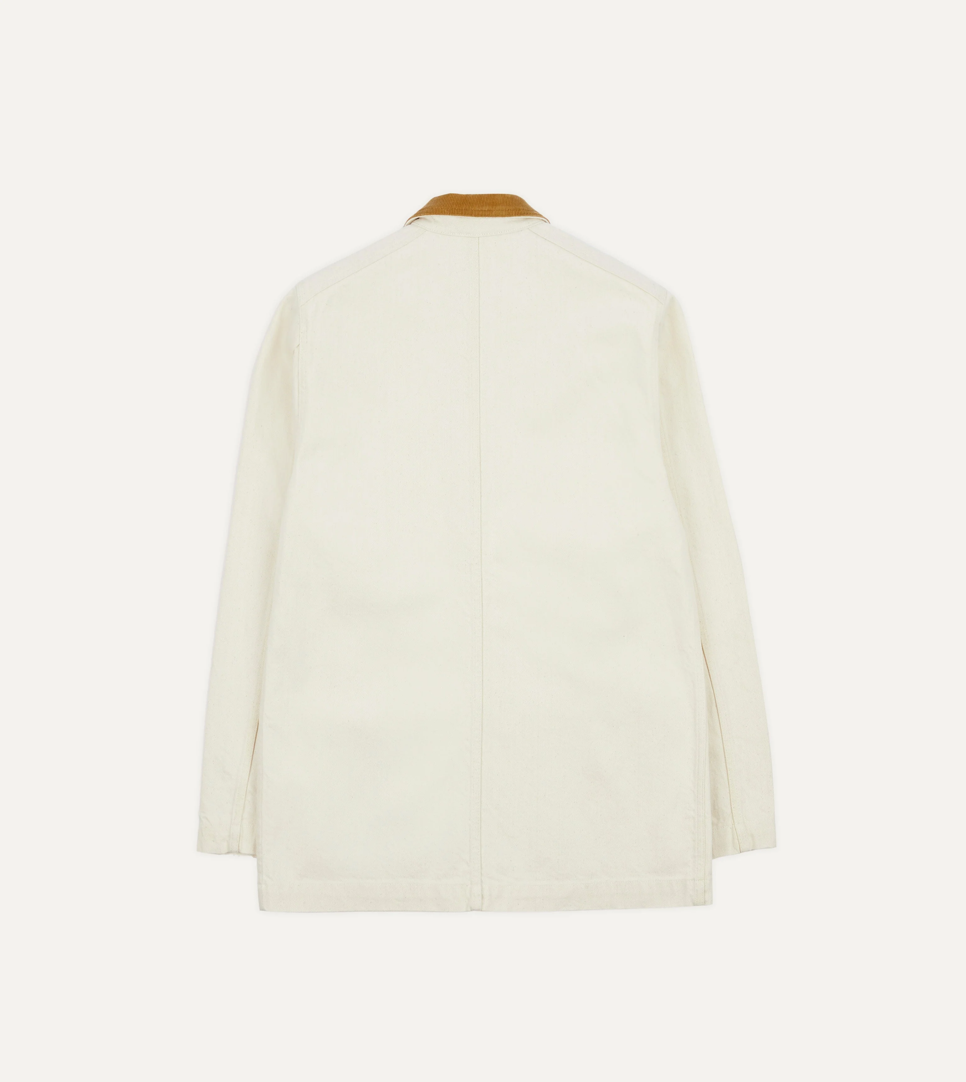 Ecru Heavy Twill Cotton Five-Pocket Chore Jacket - Image 8