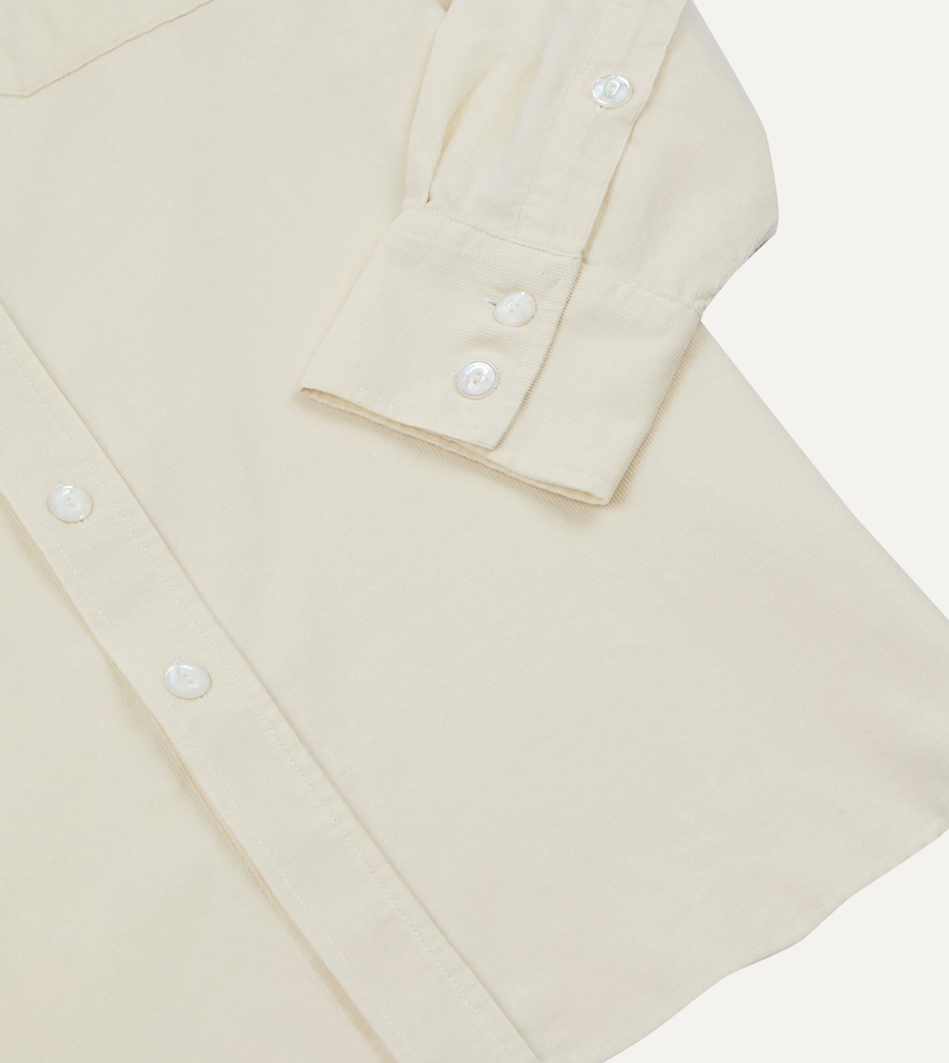 Ecru Needlecord Two-Pocket Western Shirt - Image 7