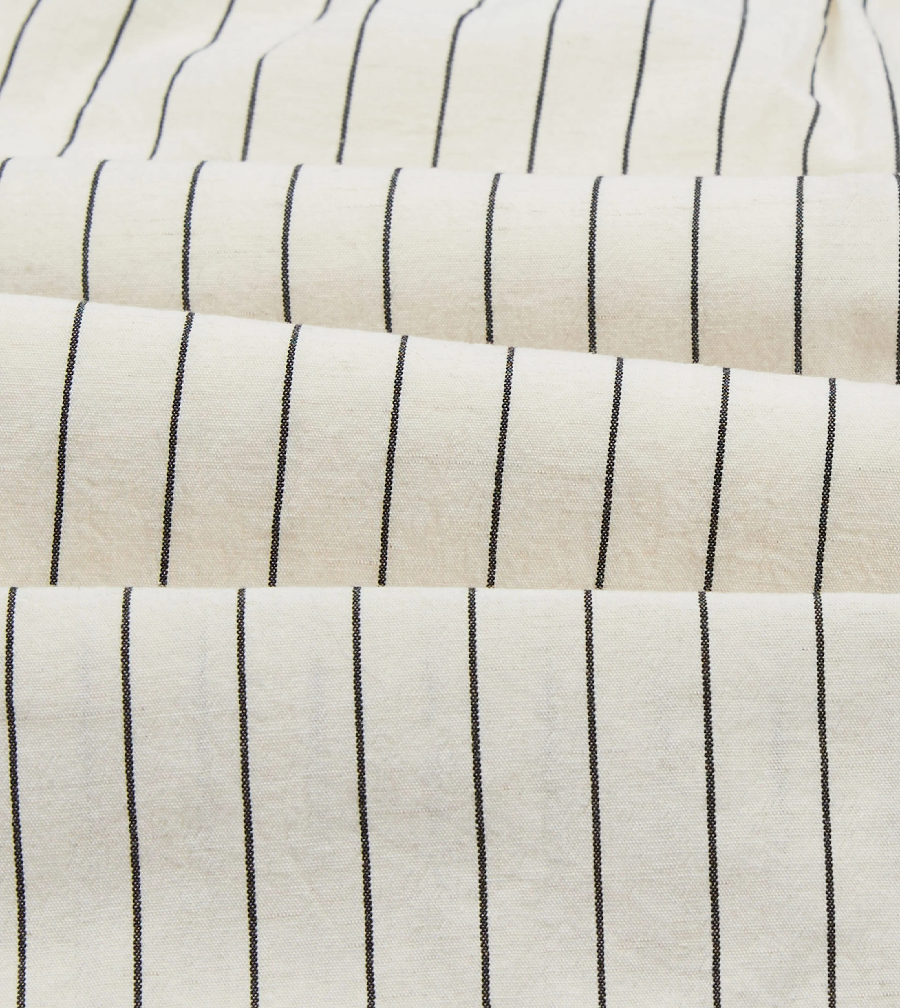 Ecru Pin Stripe Cotton Drawstring Shorts - Image 3