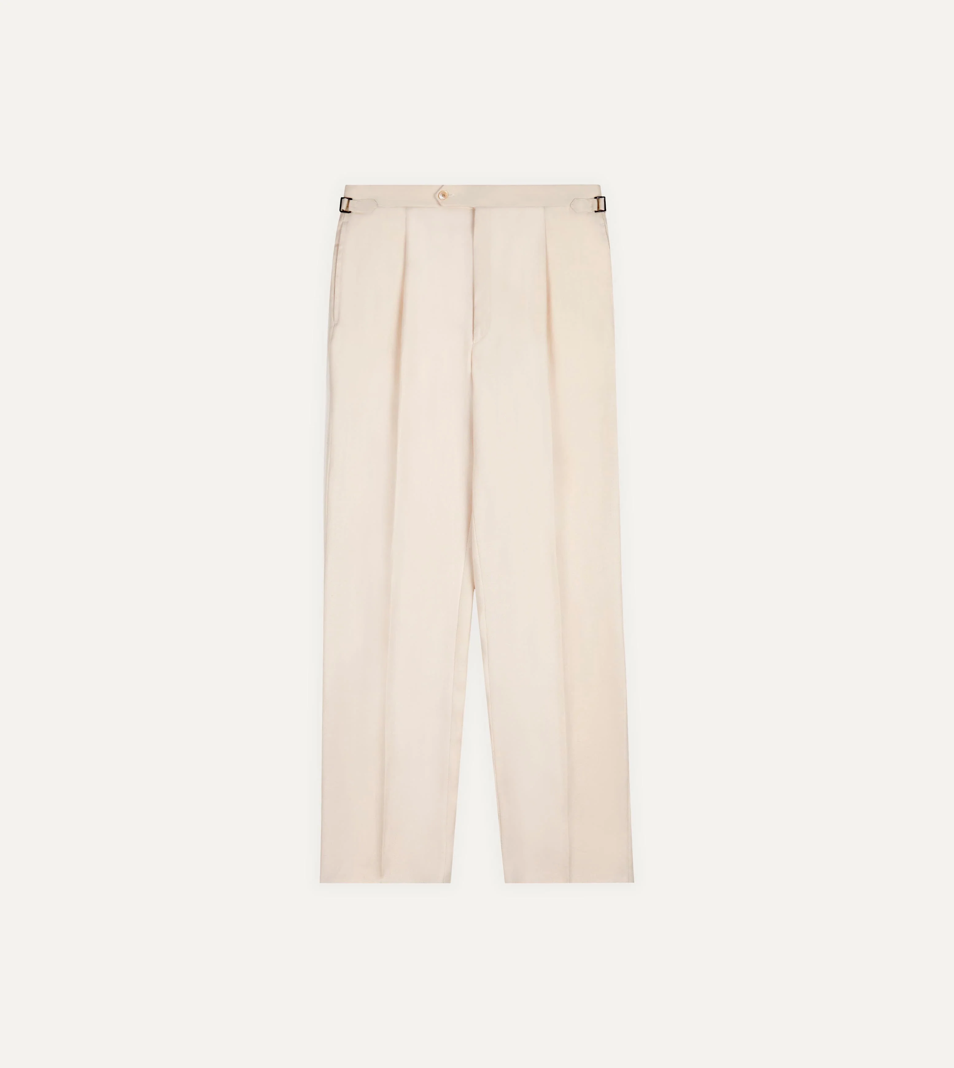 Ecru Ramie-Canapa Single-Pleat Trouser - Image 3