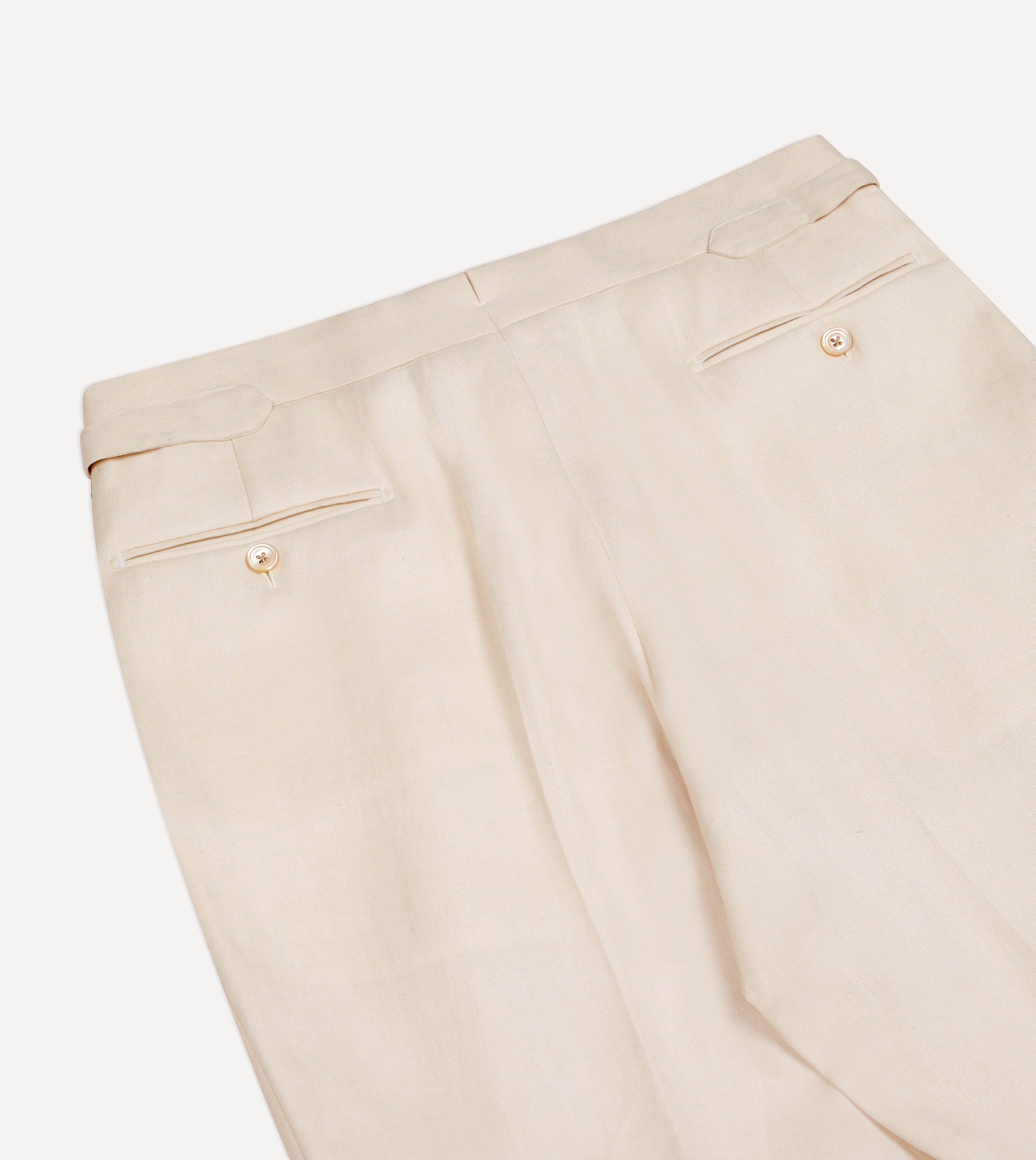 Ecru Ramie-Canapa Single-Pleat Trouser - Image 5