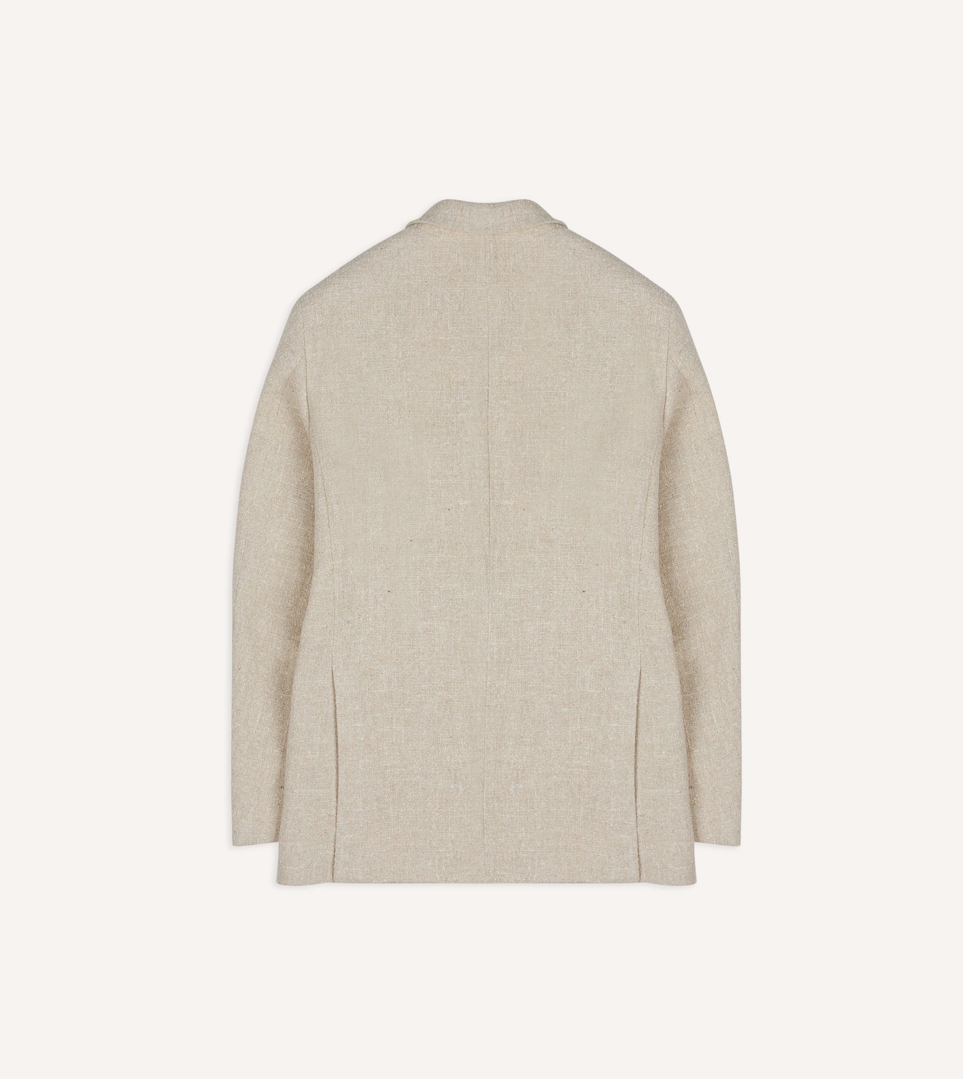 Ecru Silk-Canapa Tweed Blazer - Image 9