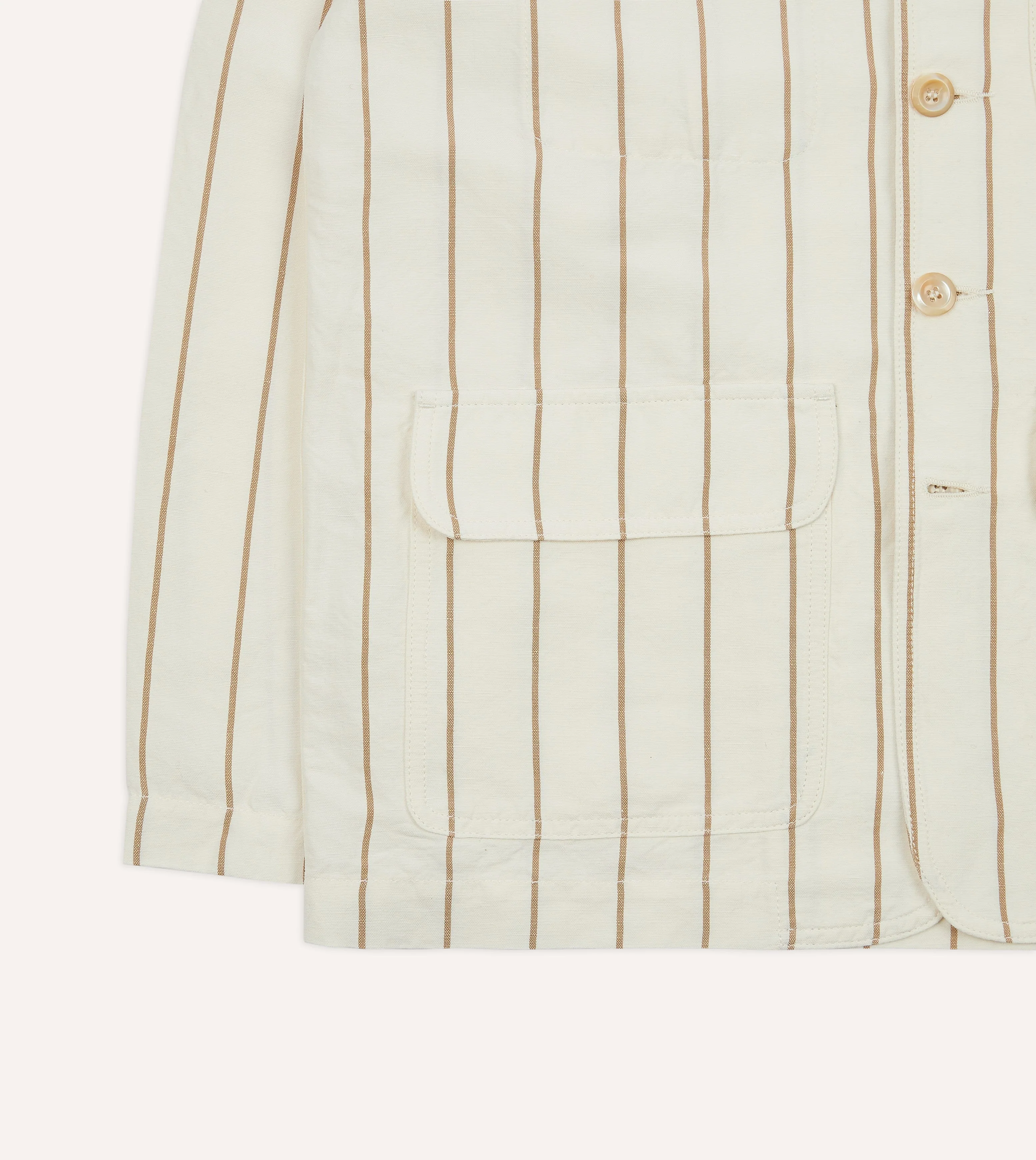 Ecru Stripe Canapa Forestière Jacket - Image 5