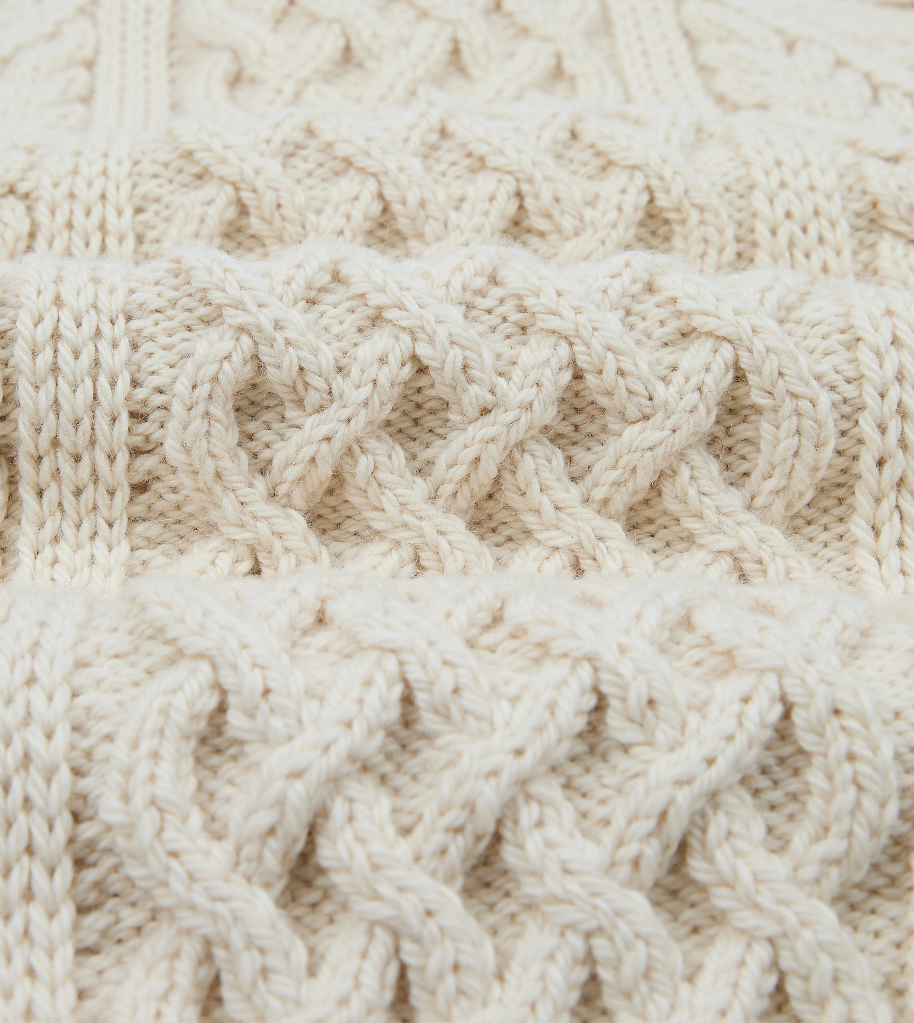 Ecru Wool Aran Jumper - Image 2