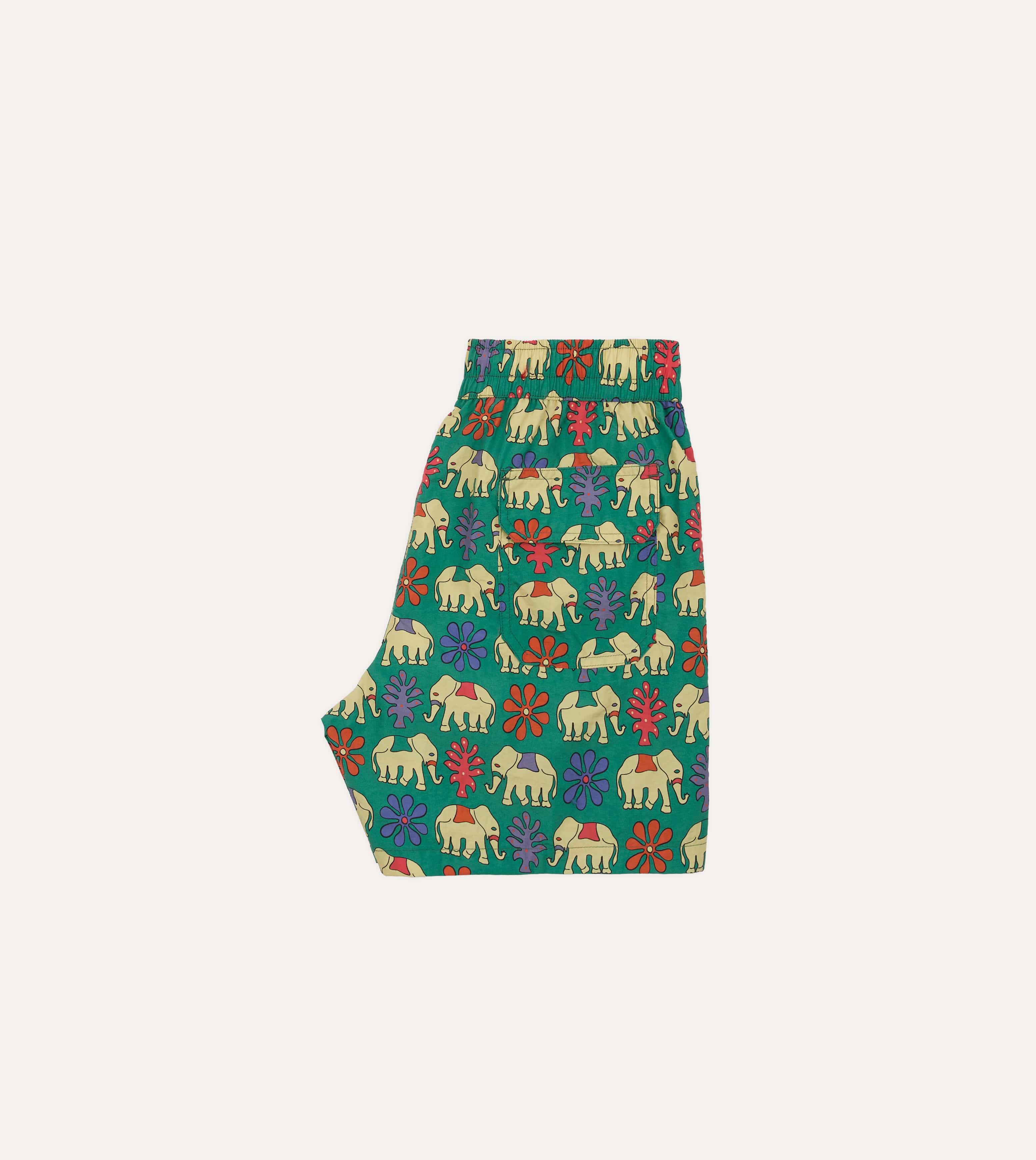 Elephant Print Nylon Drawstring Swim Shorts - Image 7