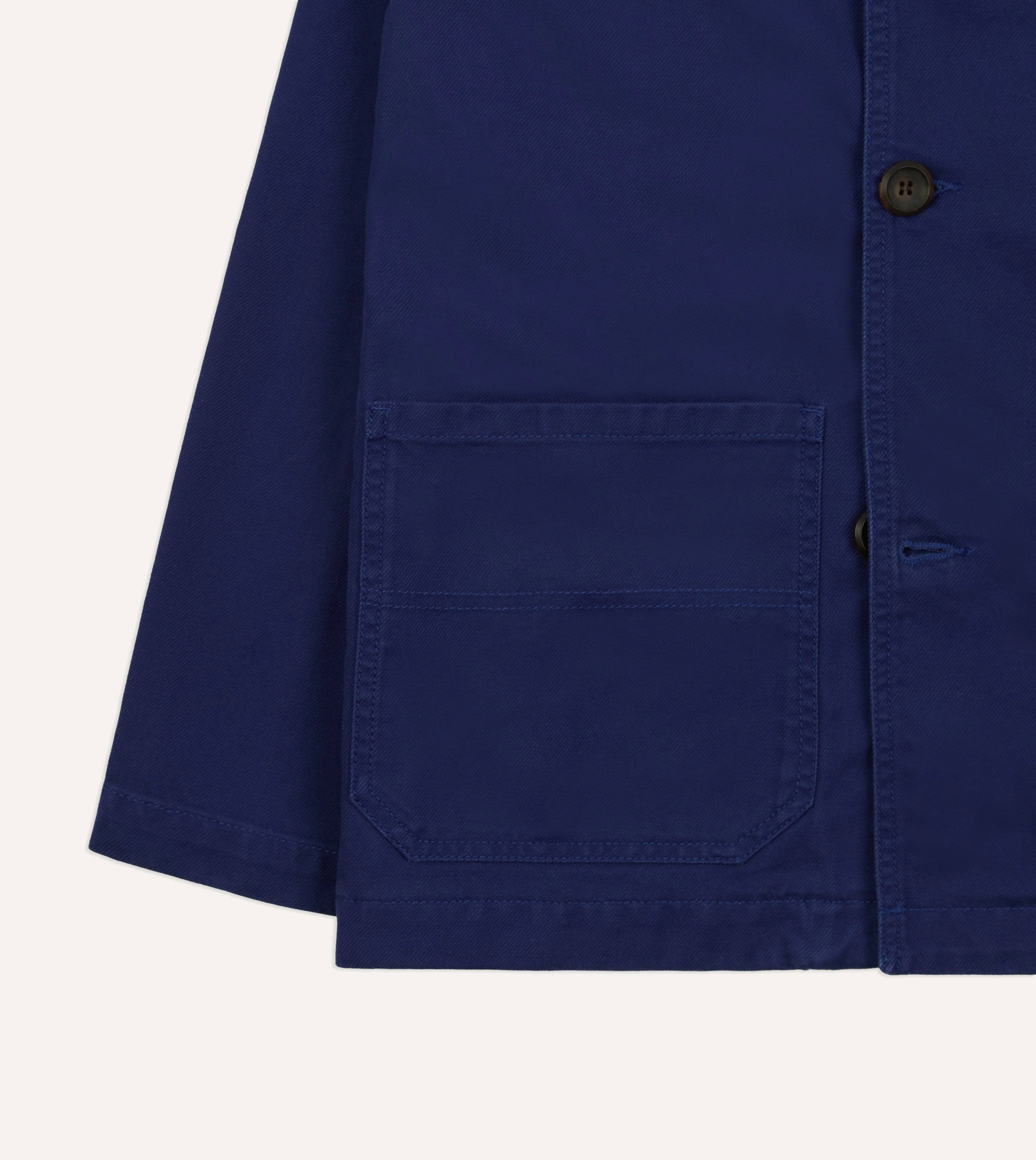 French Blue Cotton Serge Double-Breasted Chore Coat - Image 9