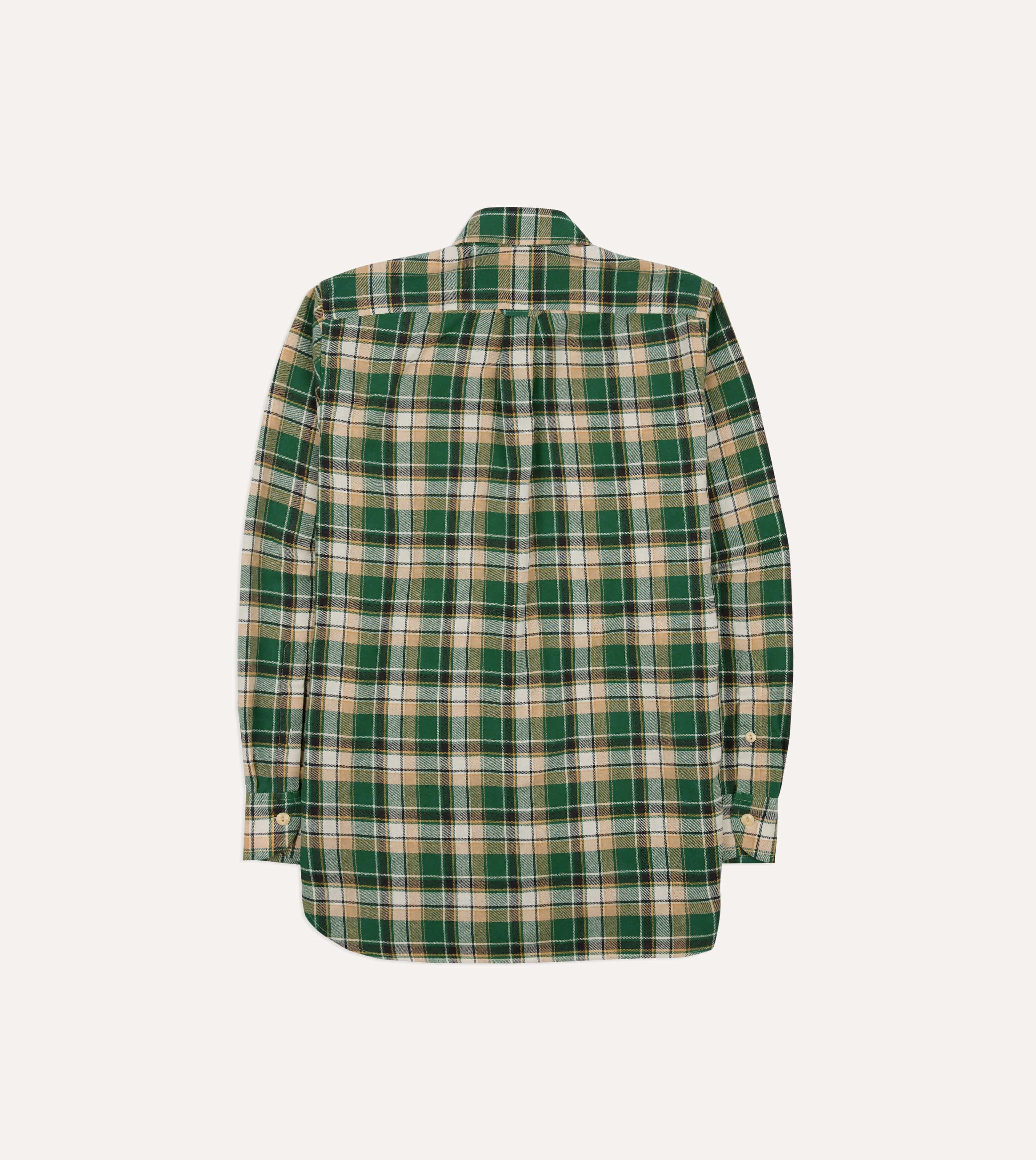 Green Check Cotton Two-Pocket Work Shirt - Image 8