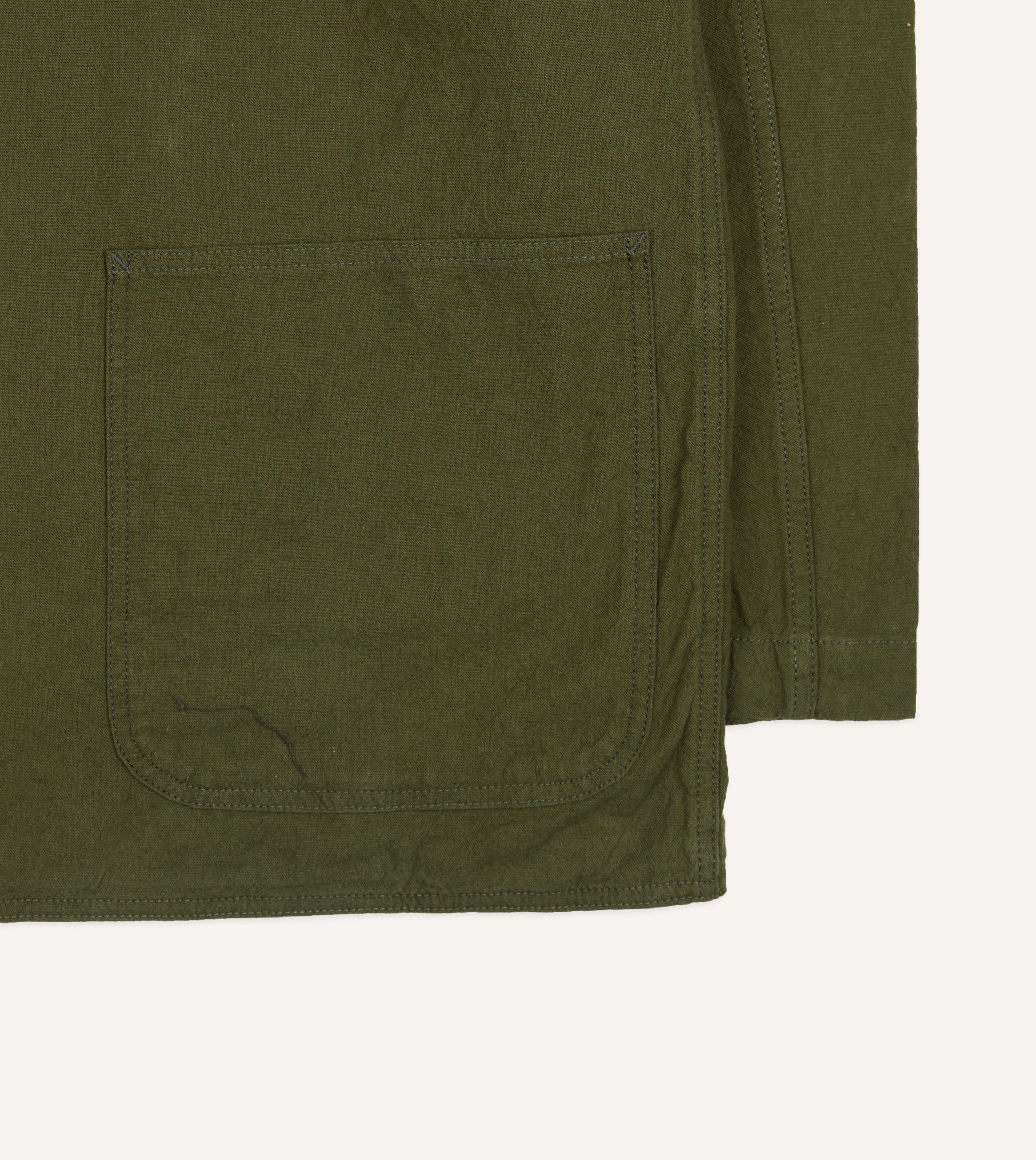 Green Cotton-Linen Raglan Work Coat - Image 6